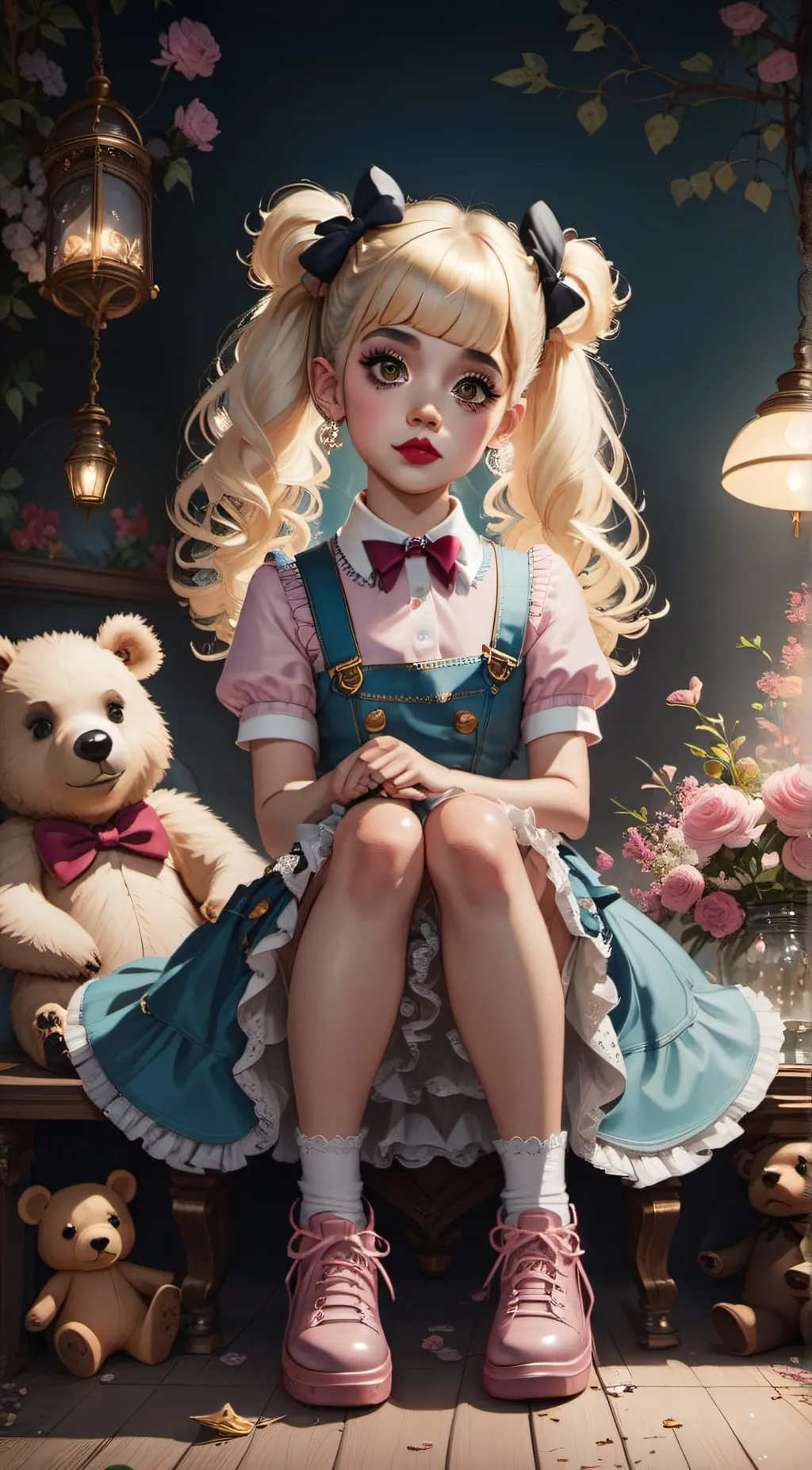 ai character: Melanie Martinez  background