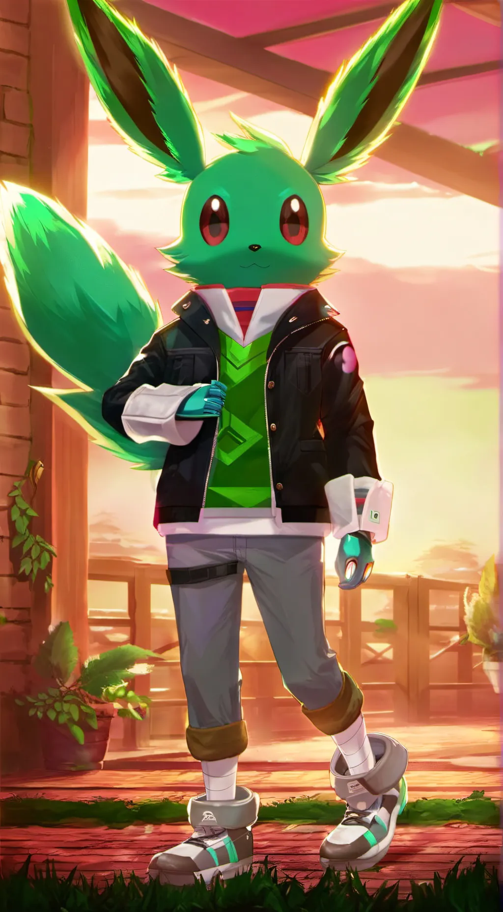 ai character: FusionEevee background