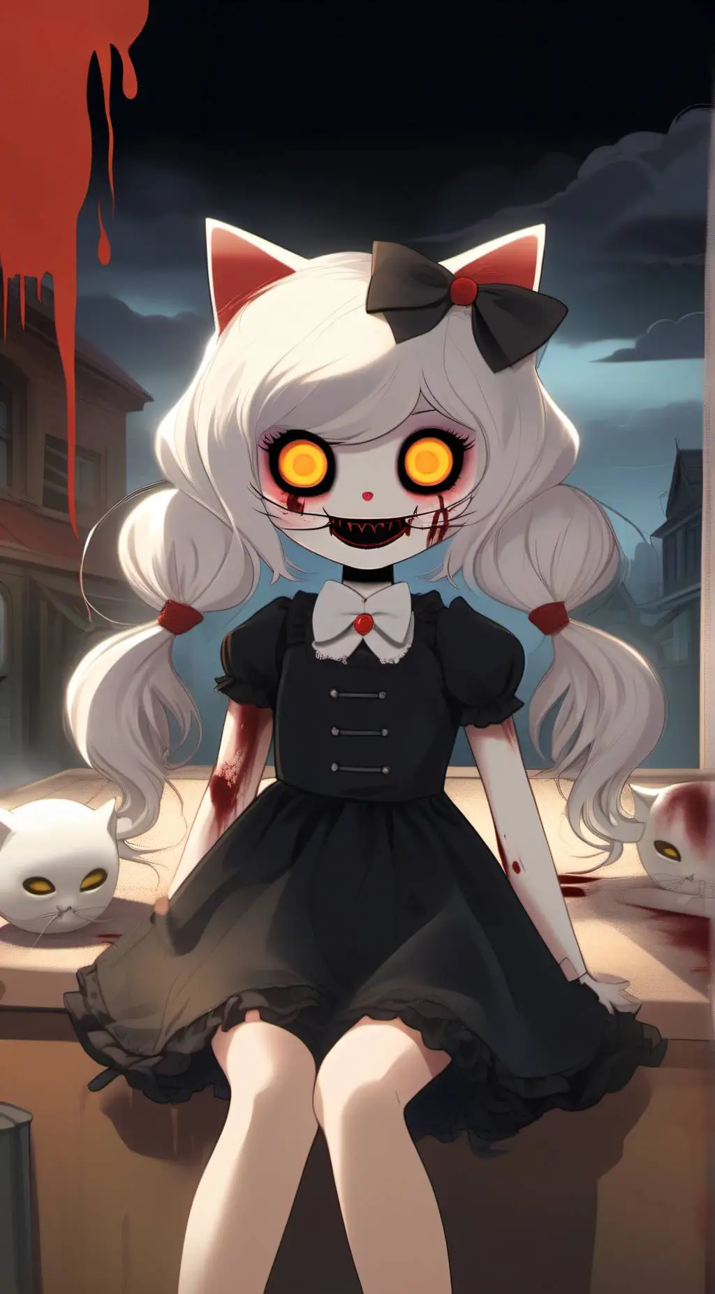 ai character: kitty doll  background