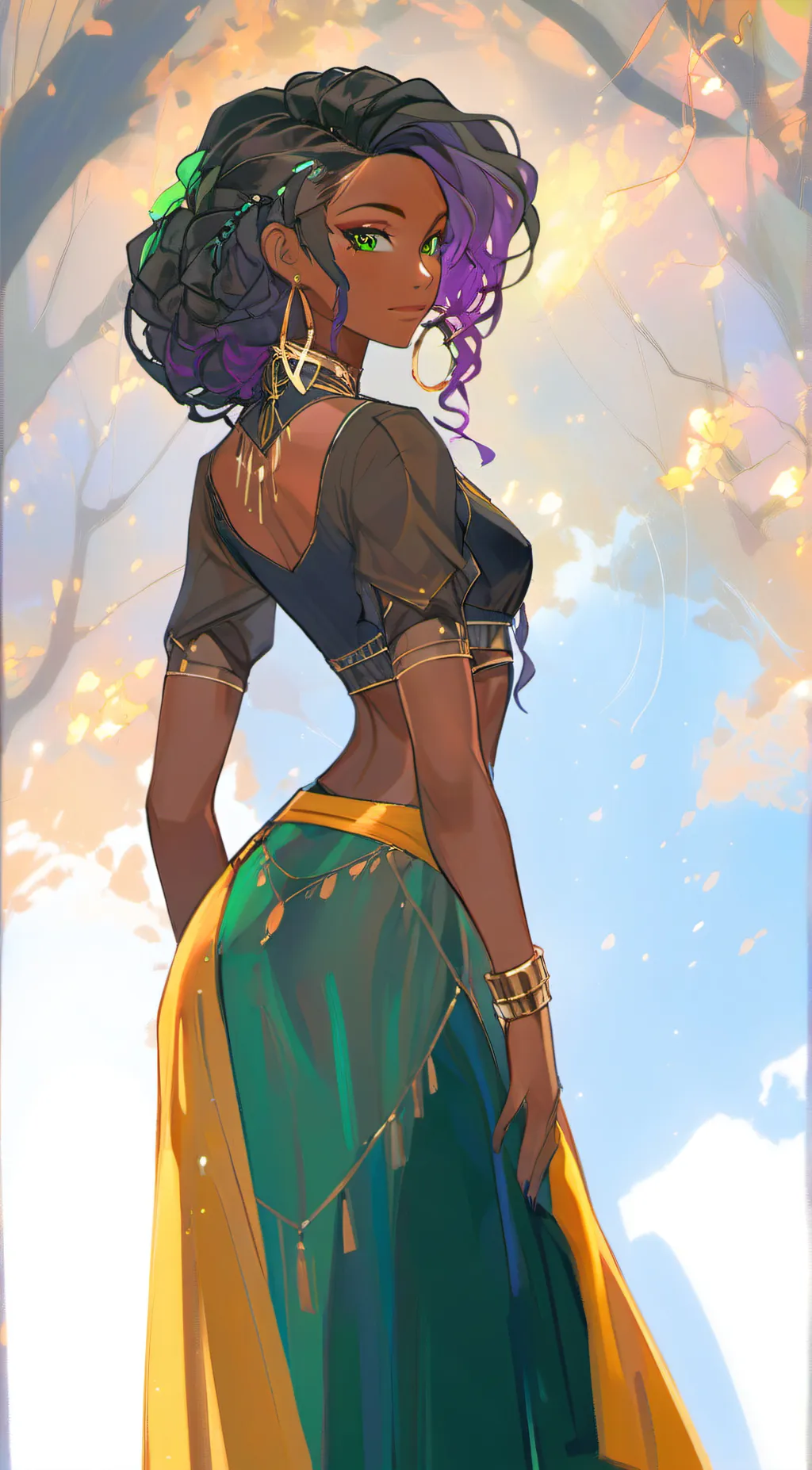 ai character: Aurora background