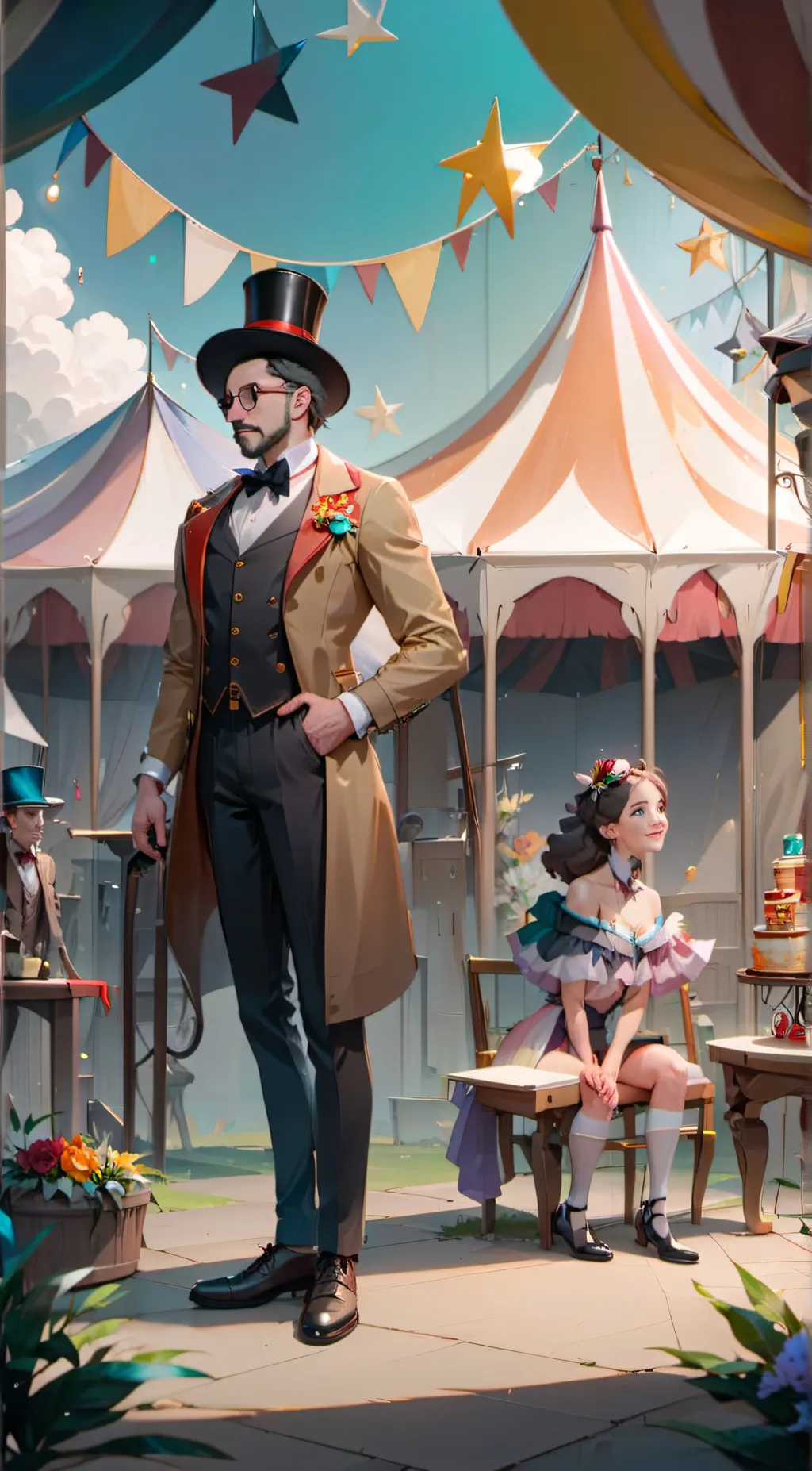 ai character: digital world  background