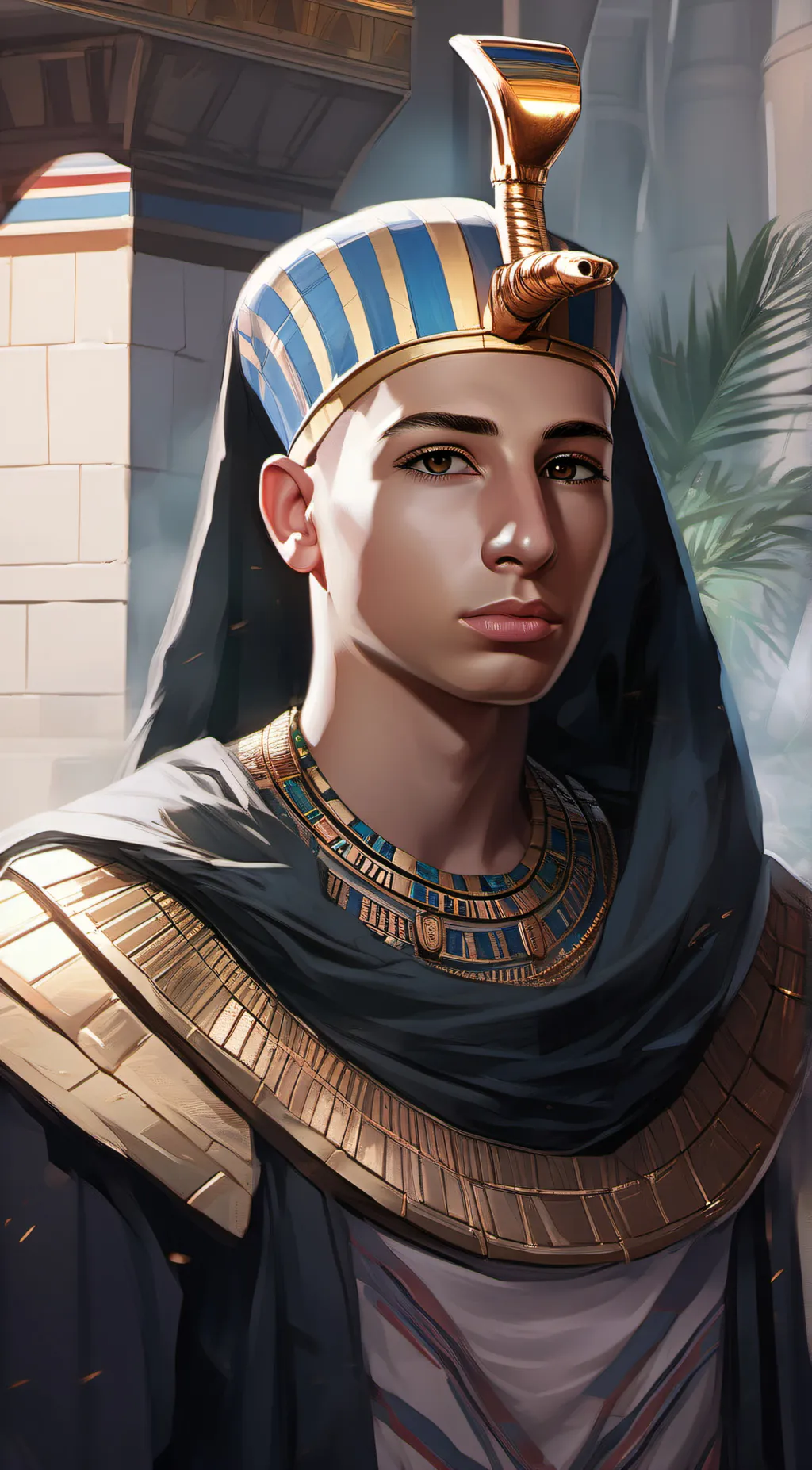 ai character: King tut background