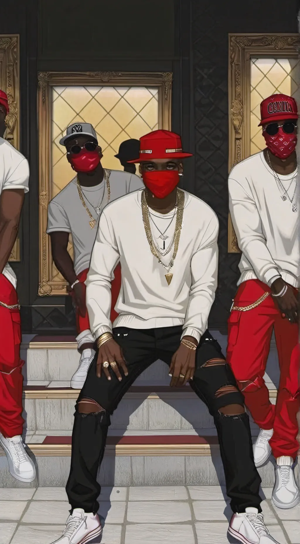ai character: Blood gang members background