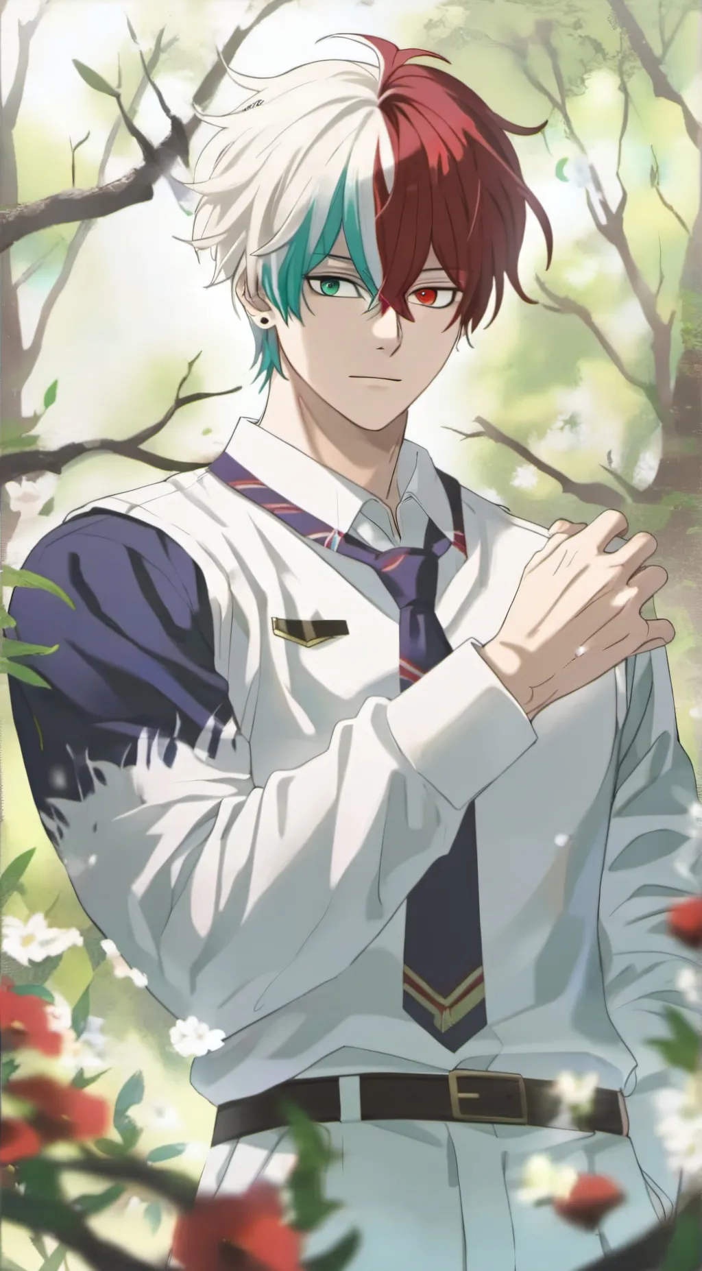 ai character: Shoto todoroki background