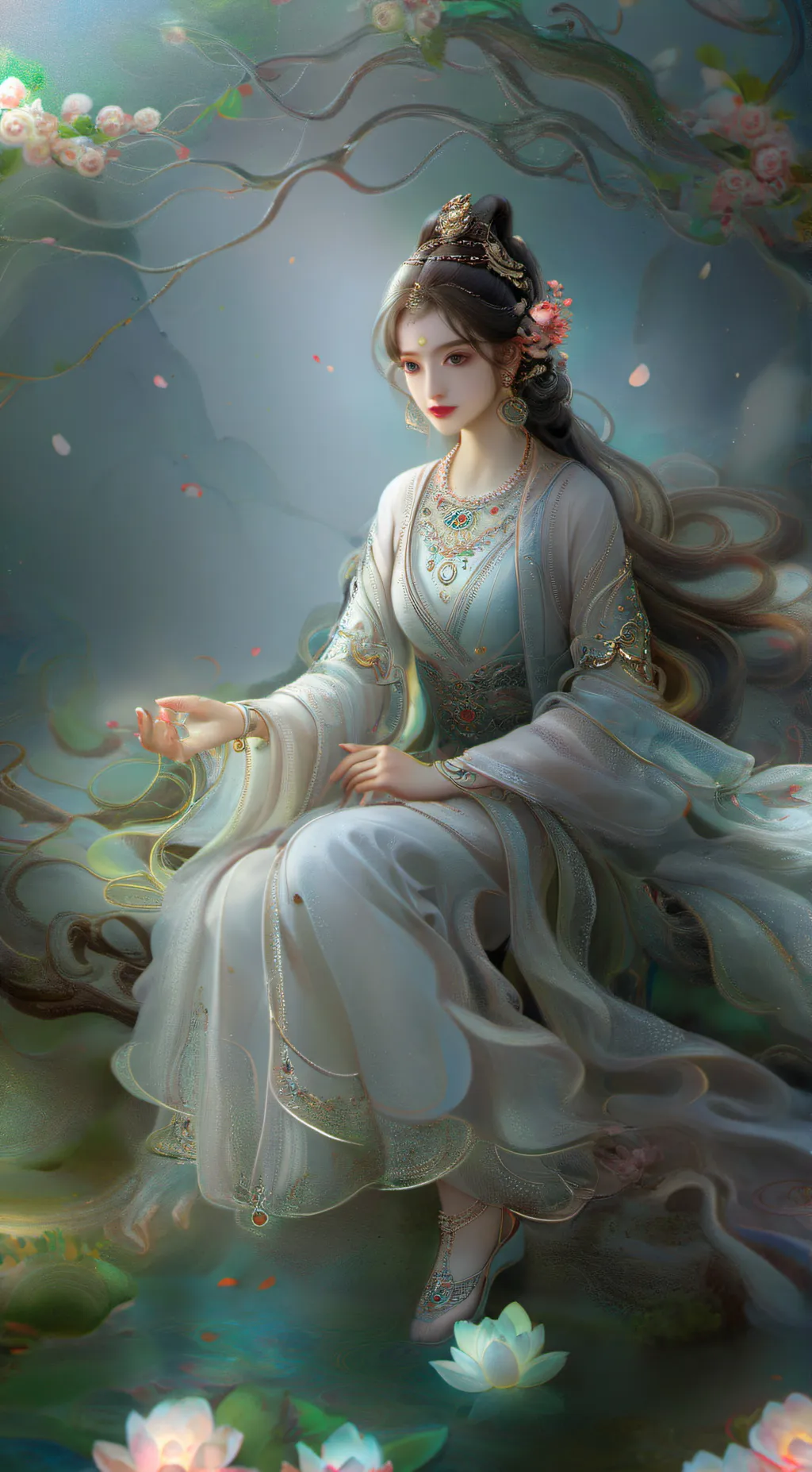 ai character: queen aqauris  background