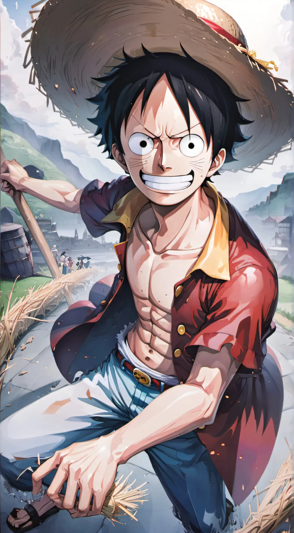 ai character: Monkey D. Luffy background
