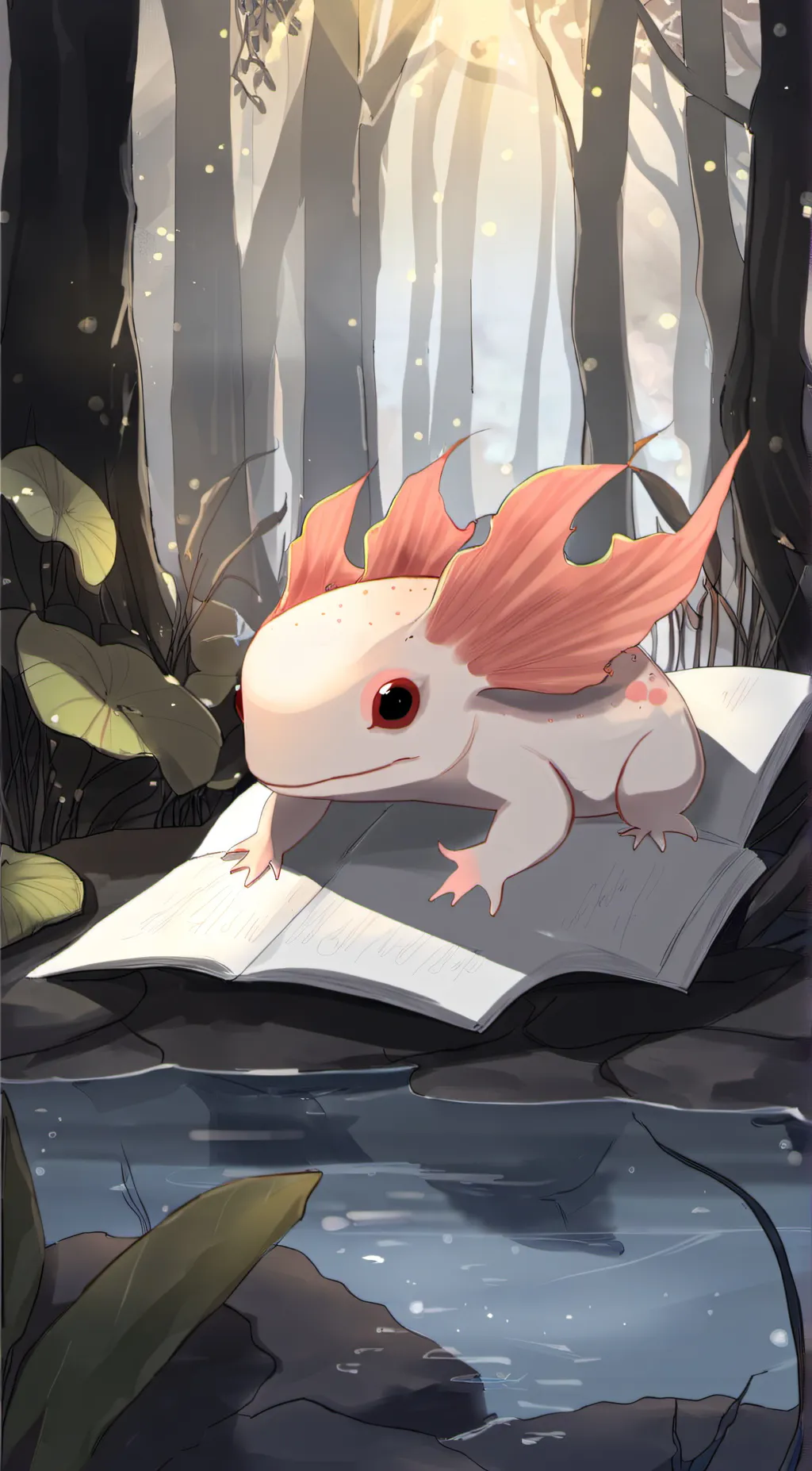 ai character: Axy axolotl background