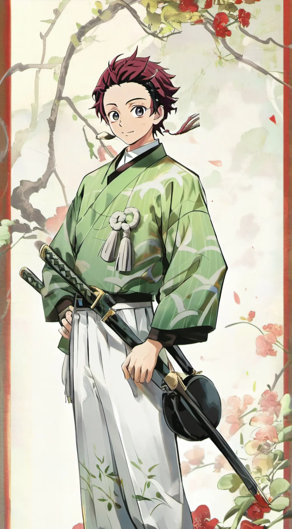 ai character: Tanjiro Kamado  background