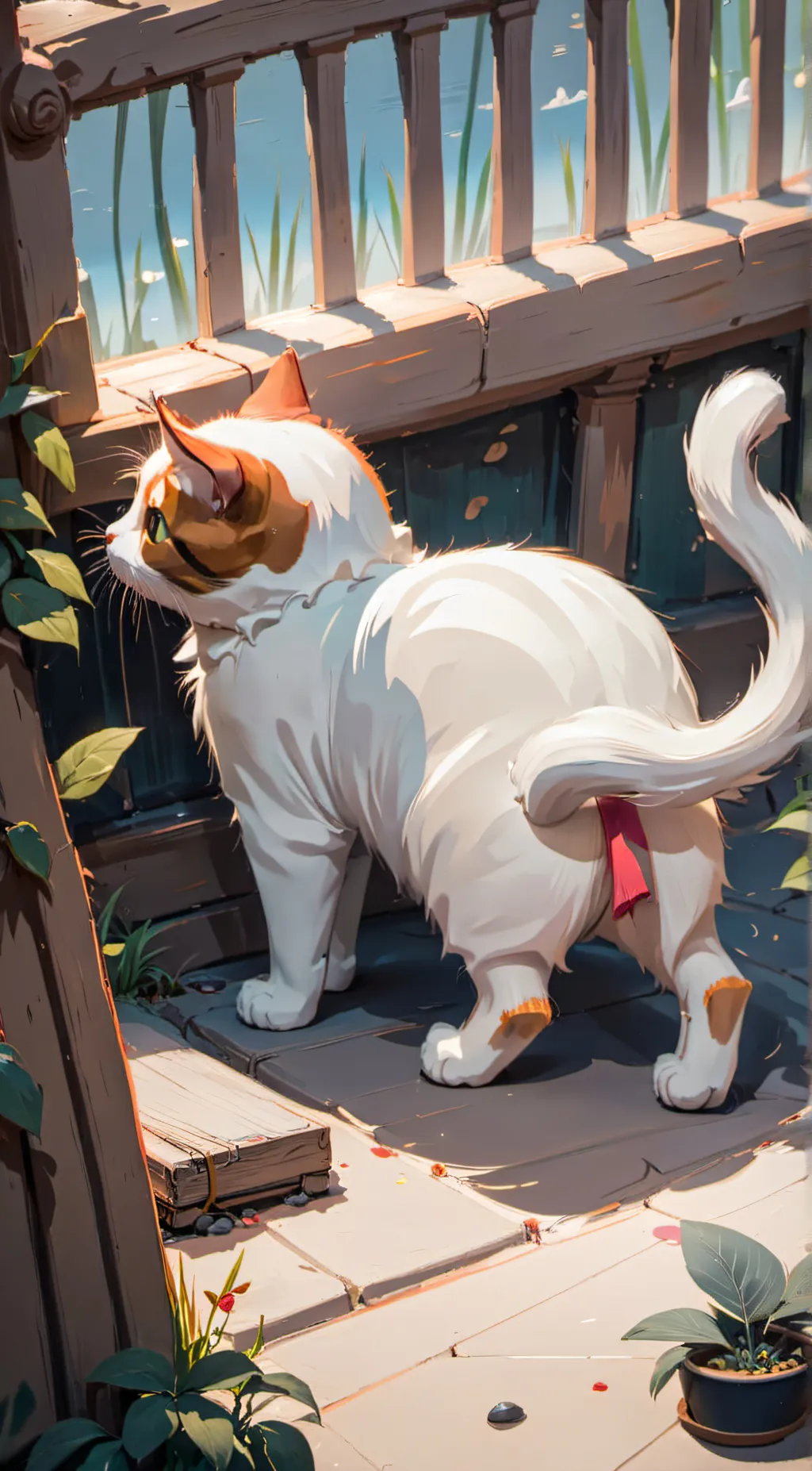 ai character: A calico cat background