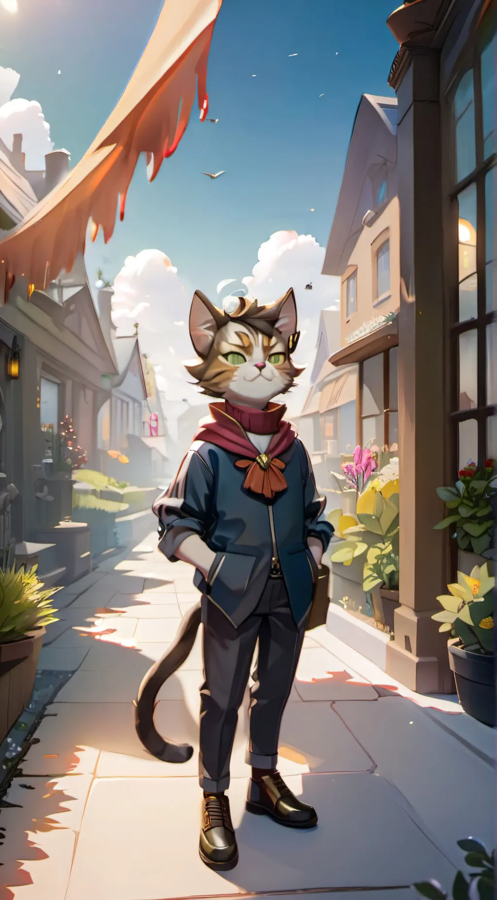 ai character: cat boy background