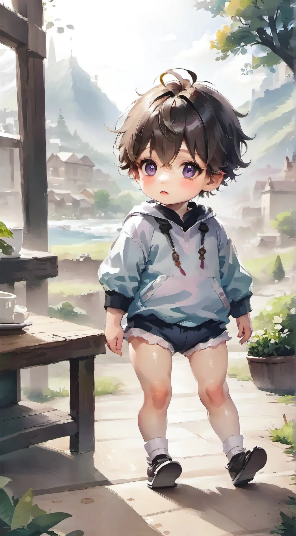 ai character: Man Baby background