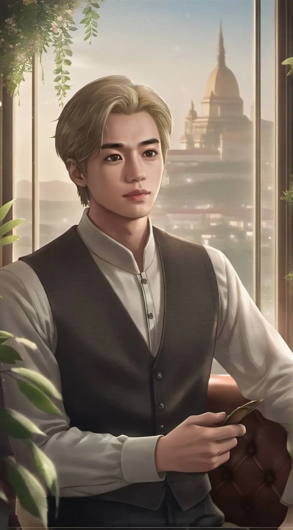 ai character: Taehyung  background