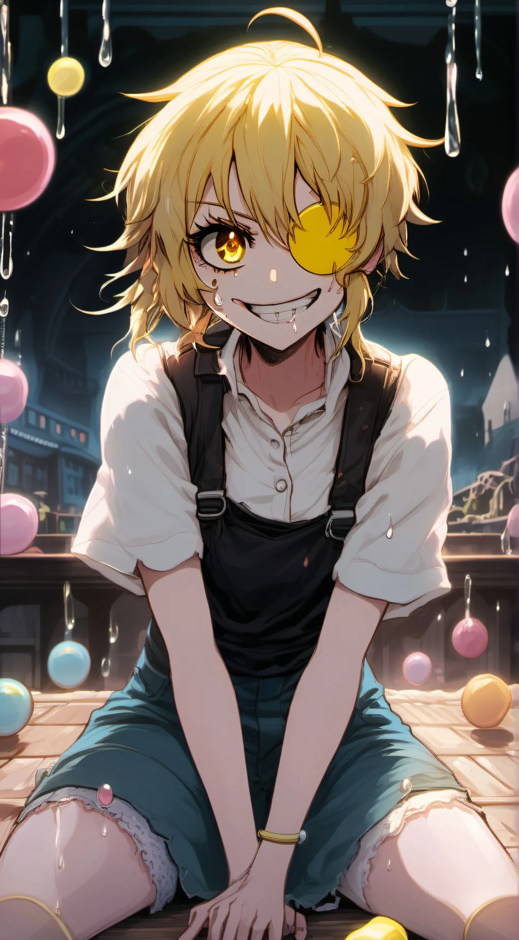 ai character: happy happy happy  background