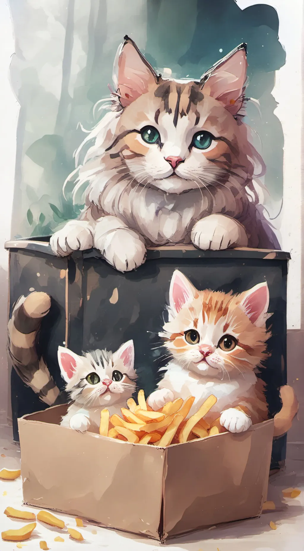 ai character: cute cat fam ^_^♡♡ background