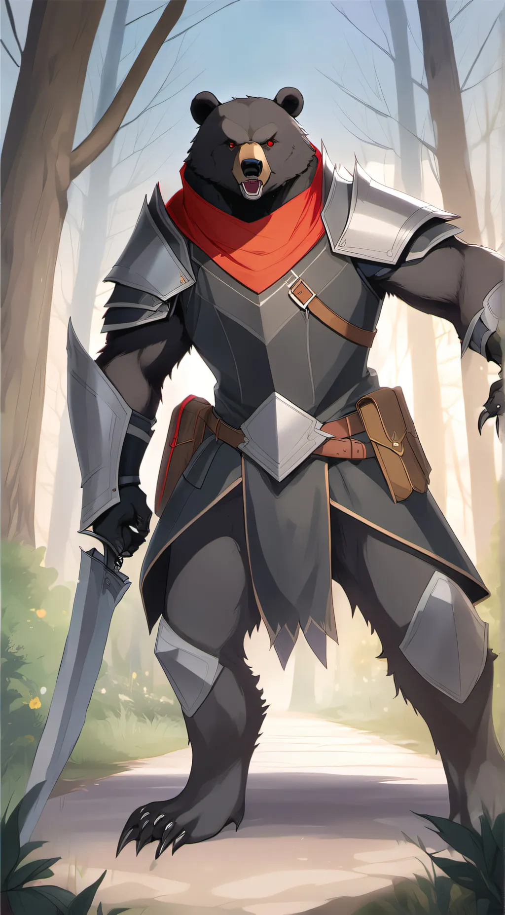 ai character: black bear claw background