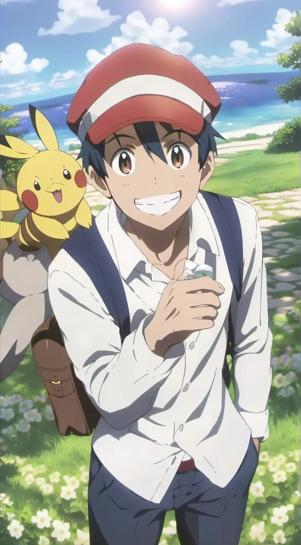 ai character: Ash Ketchum  background