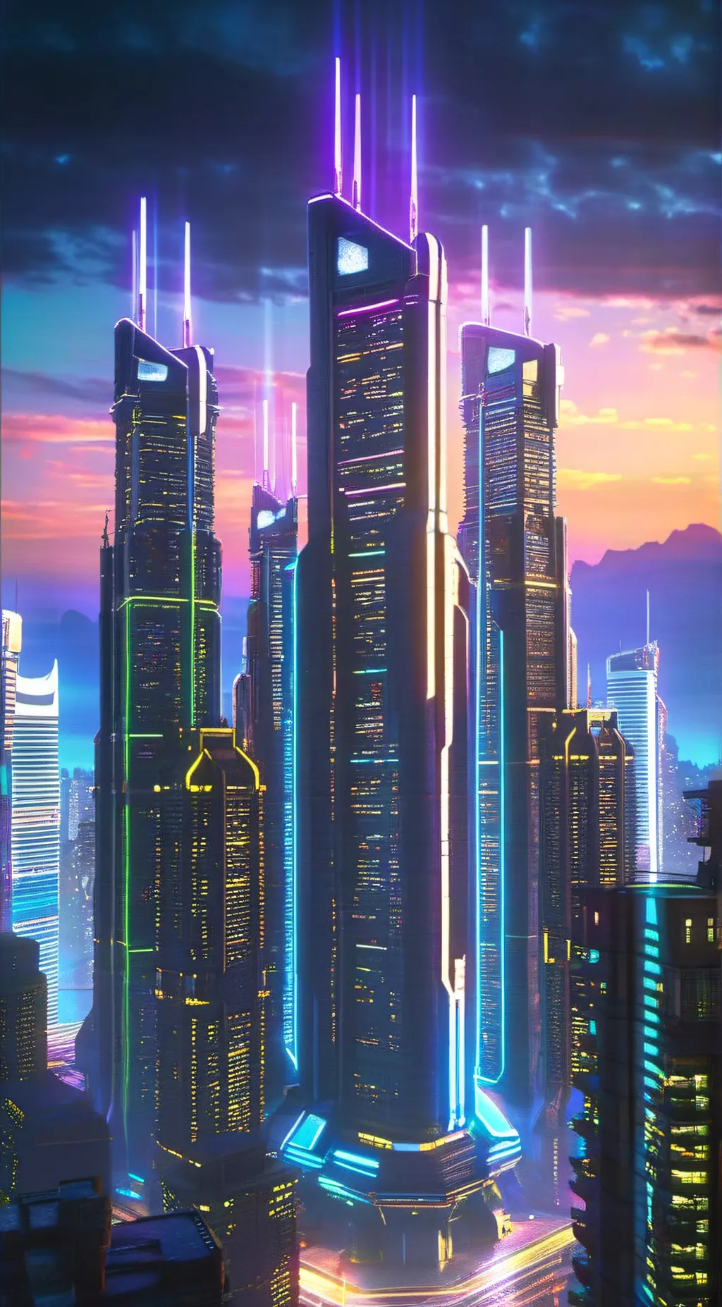 ai character: Night city  background
