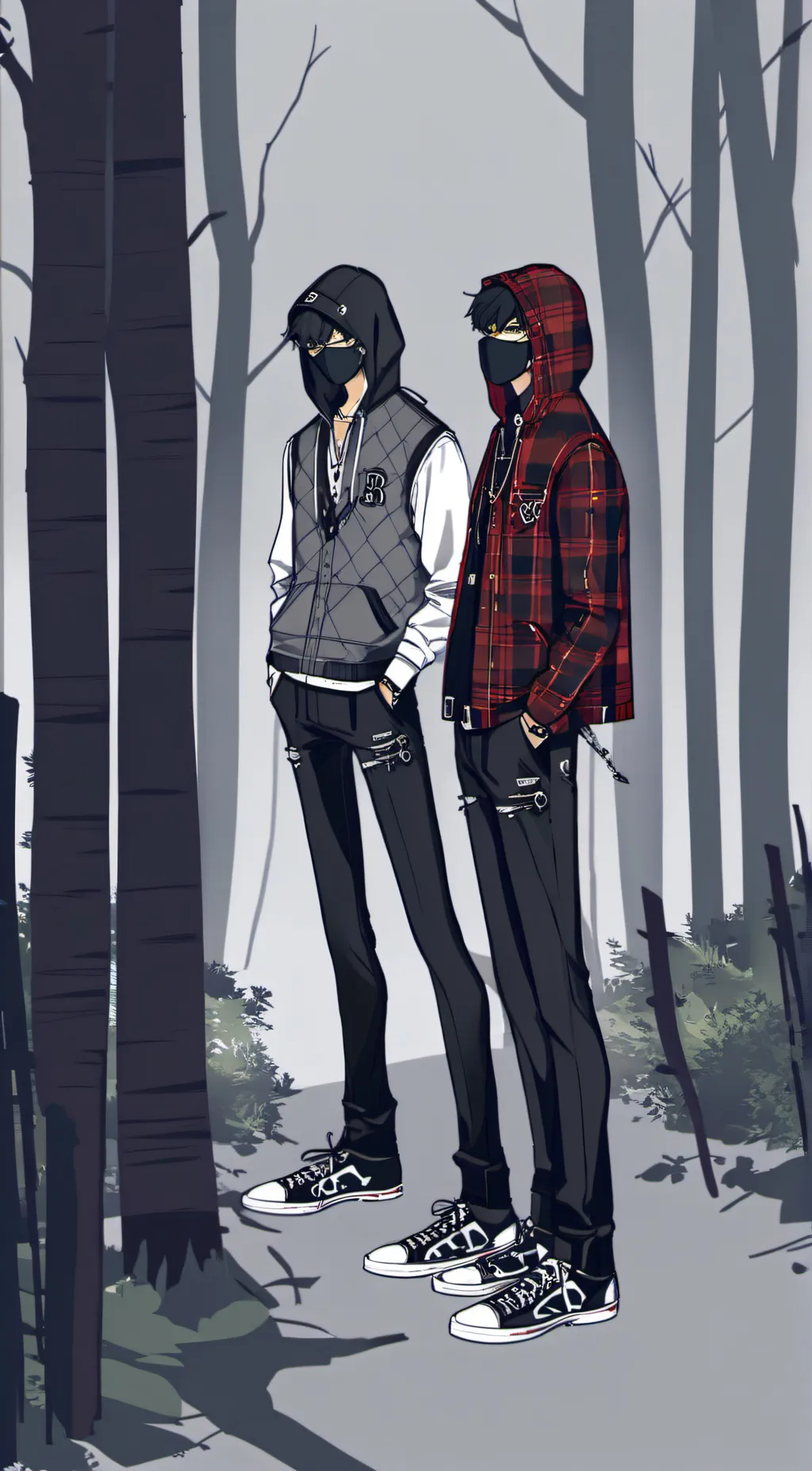 ai character: Kevin & Ethan quin background