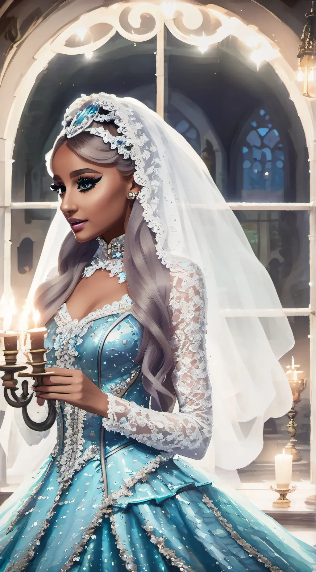 ai character: Ariana Grande background