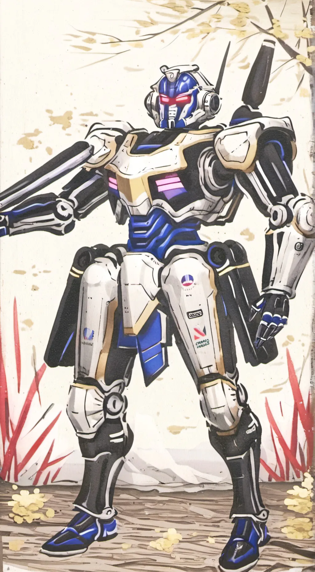 ai character: WARNING BOT background