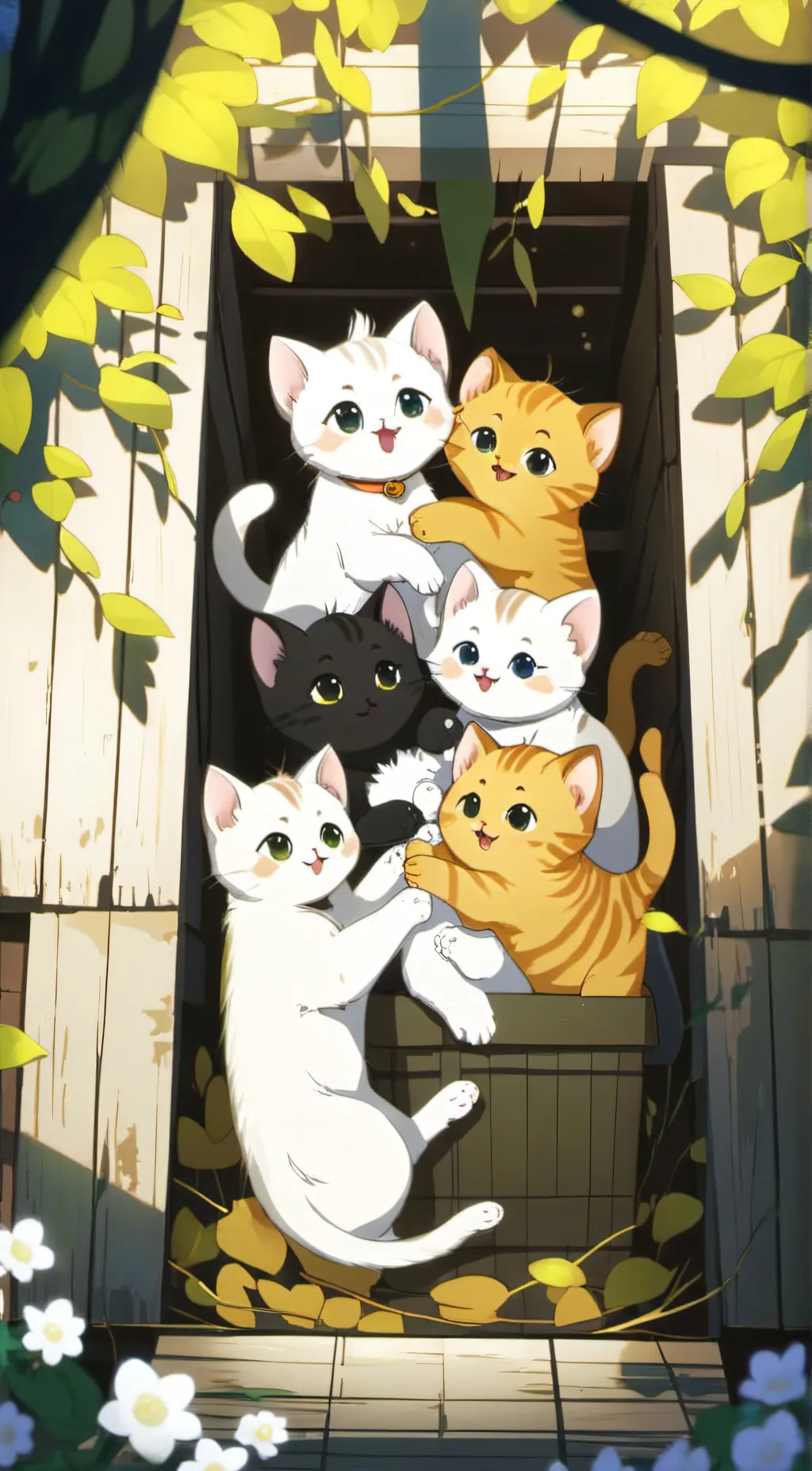 ai character: kittens background