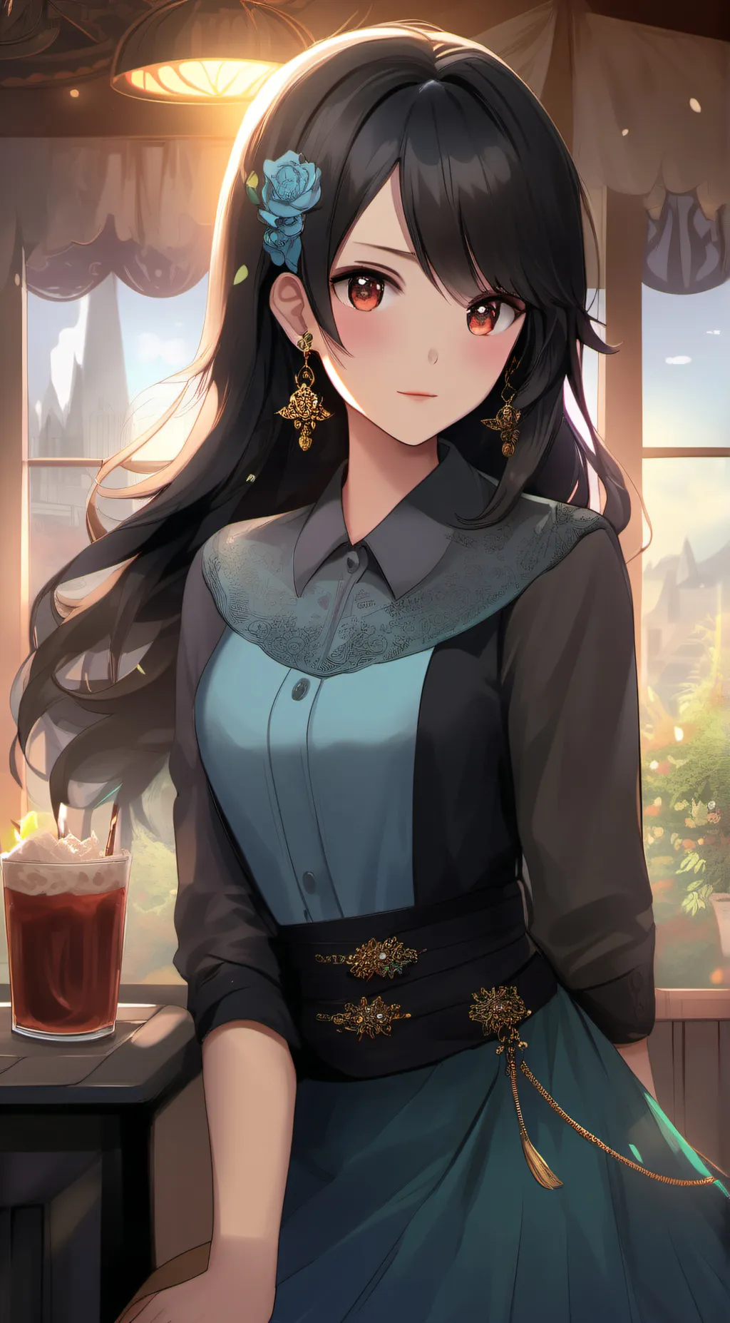 ai character: Ashley  background