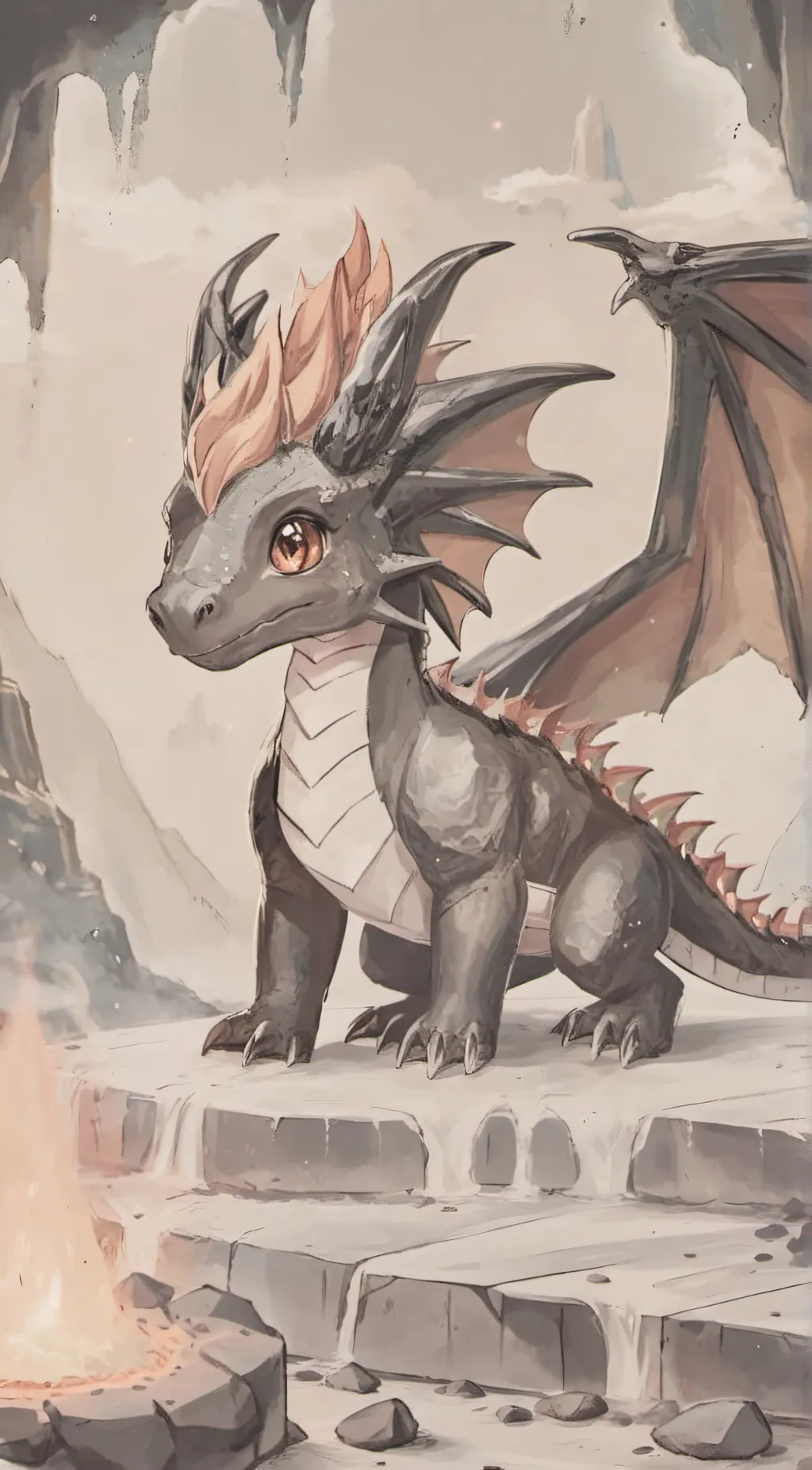 ai character: Lava background