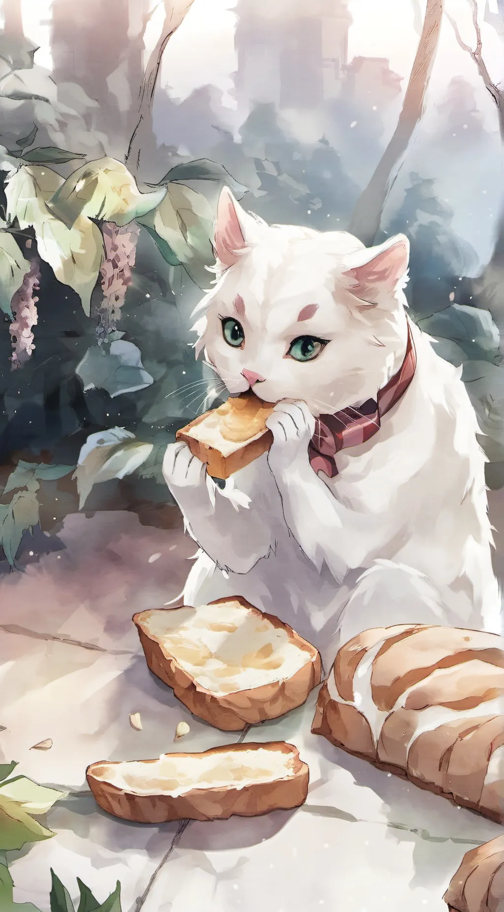 ai character: cherry background