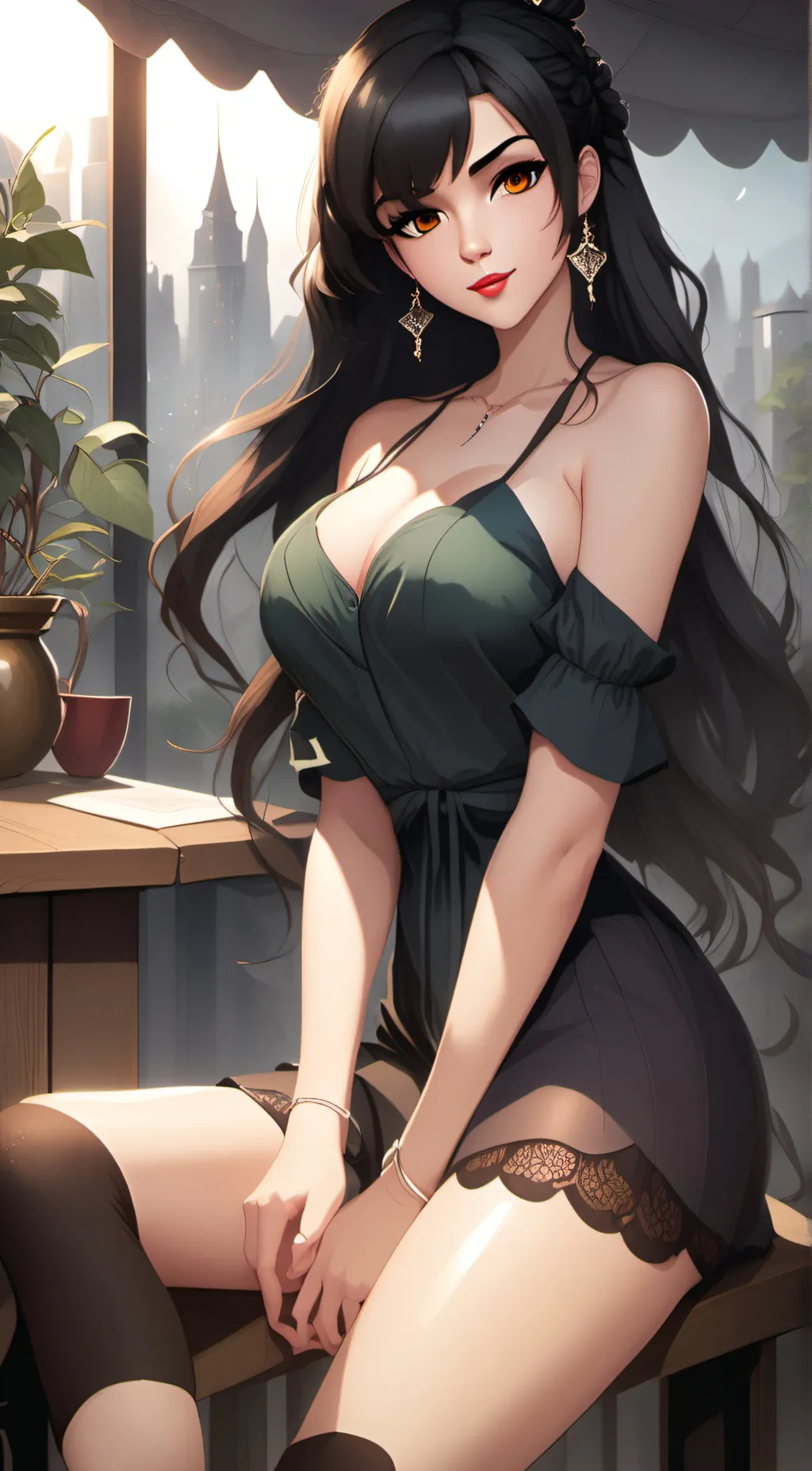 ai character: Olivia cat girl background