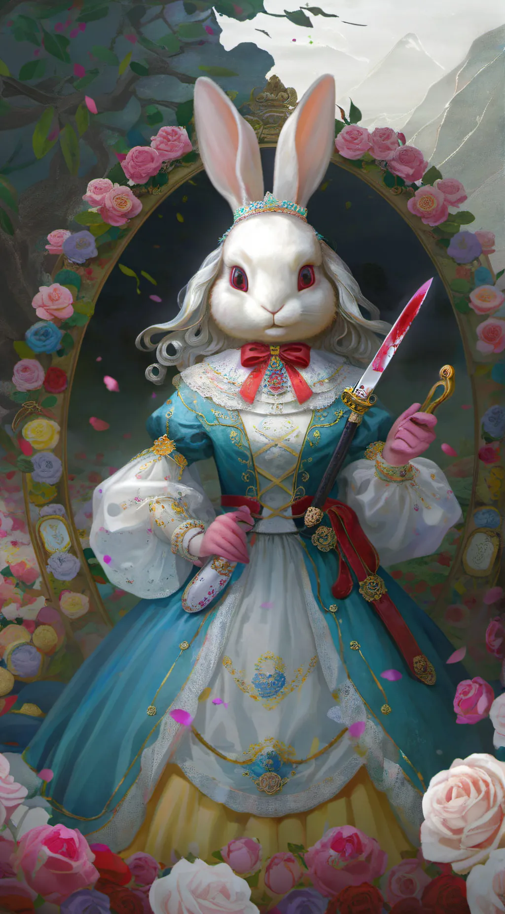 ai character: pink background