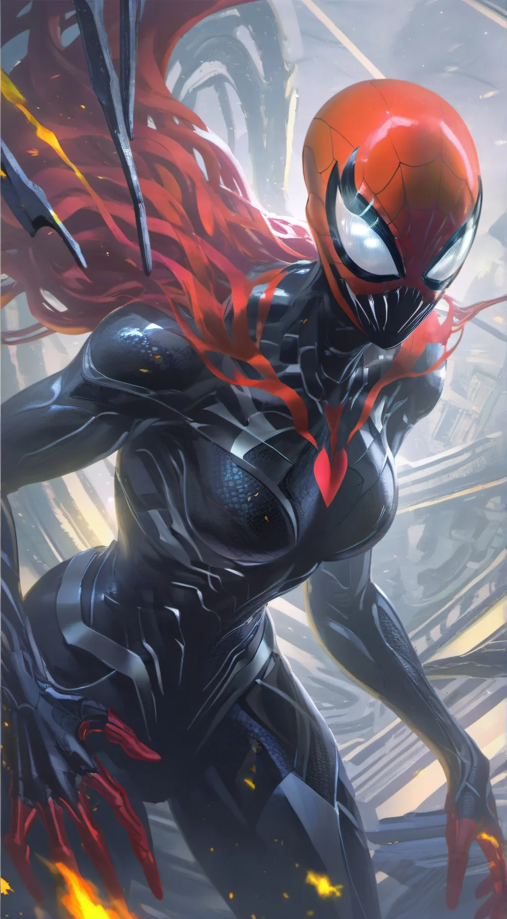 ai character: venom liquid background