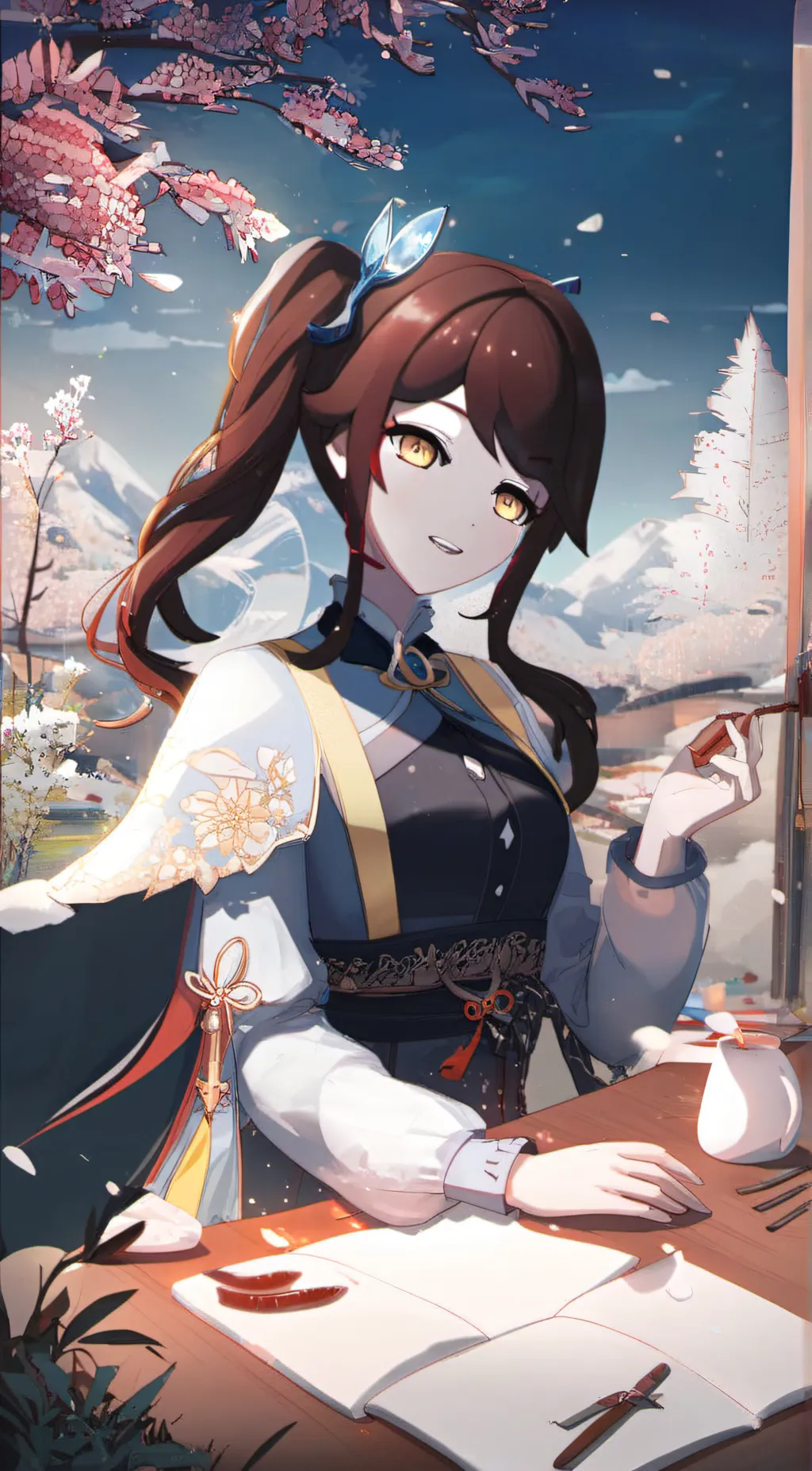 ai character: Tesla background