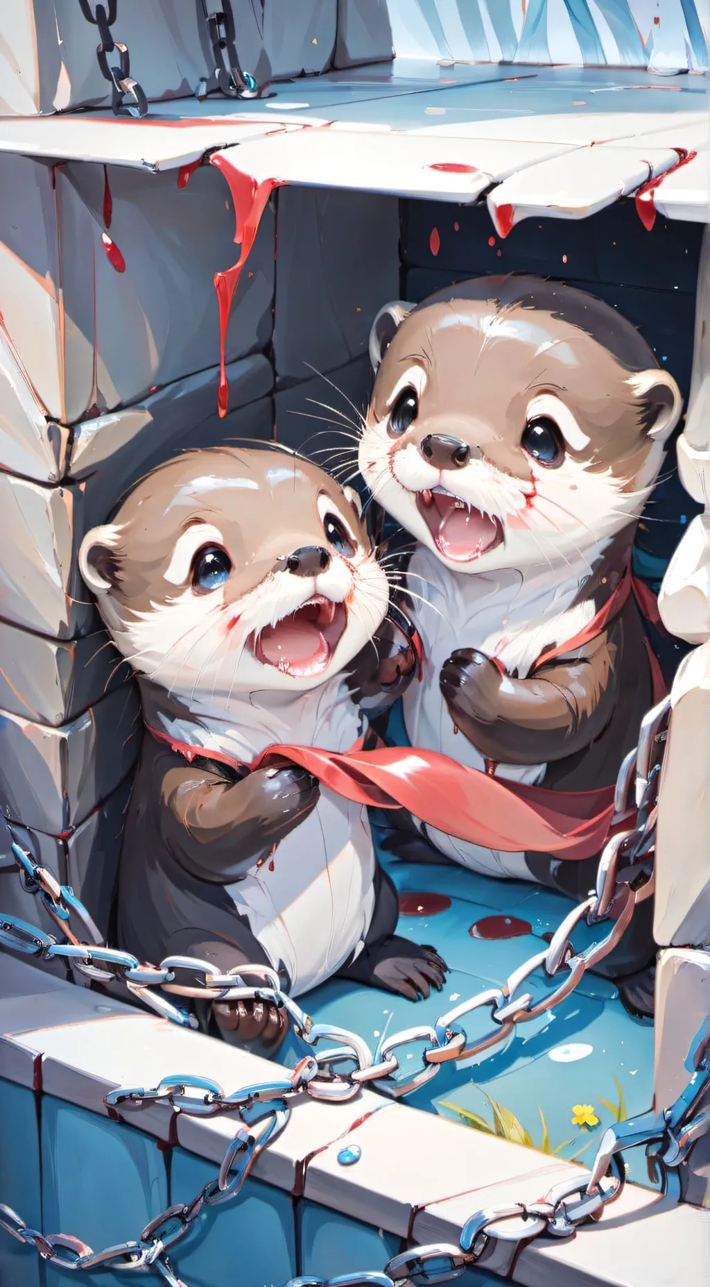 ai character: baby otters background