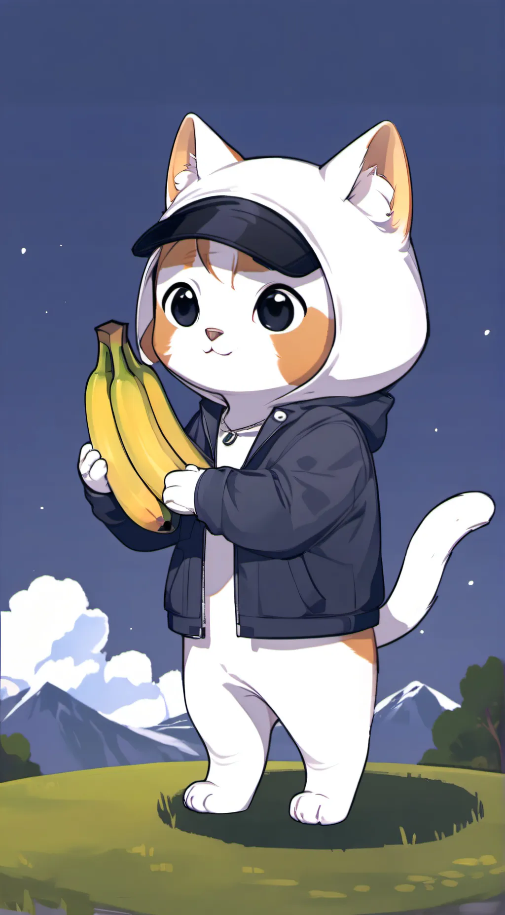 ai character: Banana background