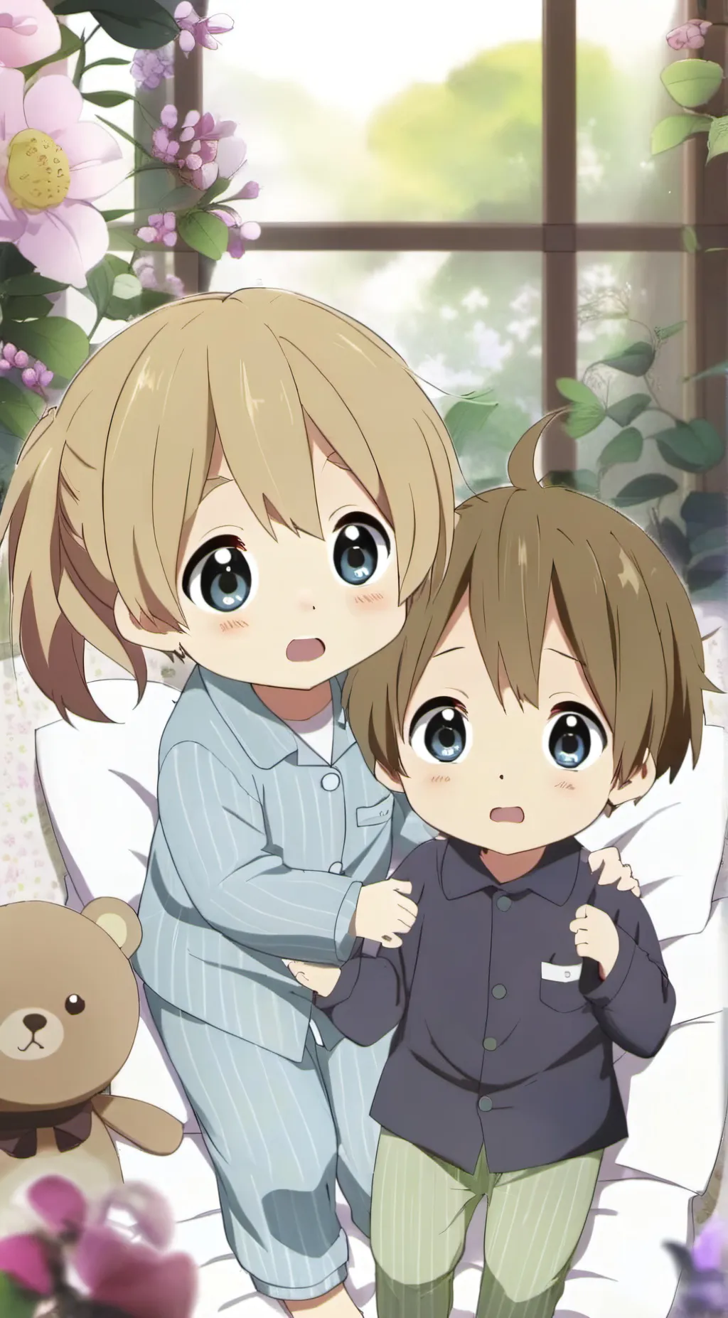 ai character: Leah and Lucas  background