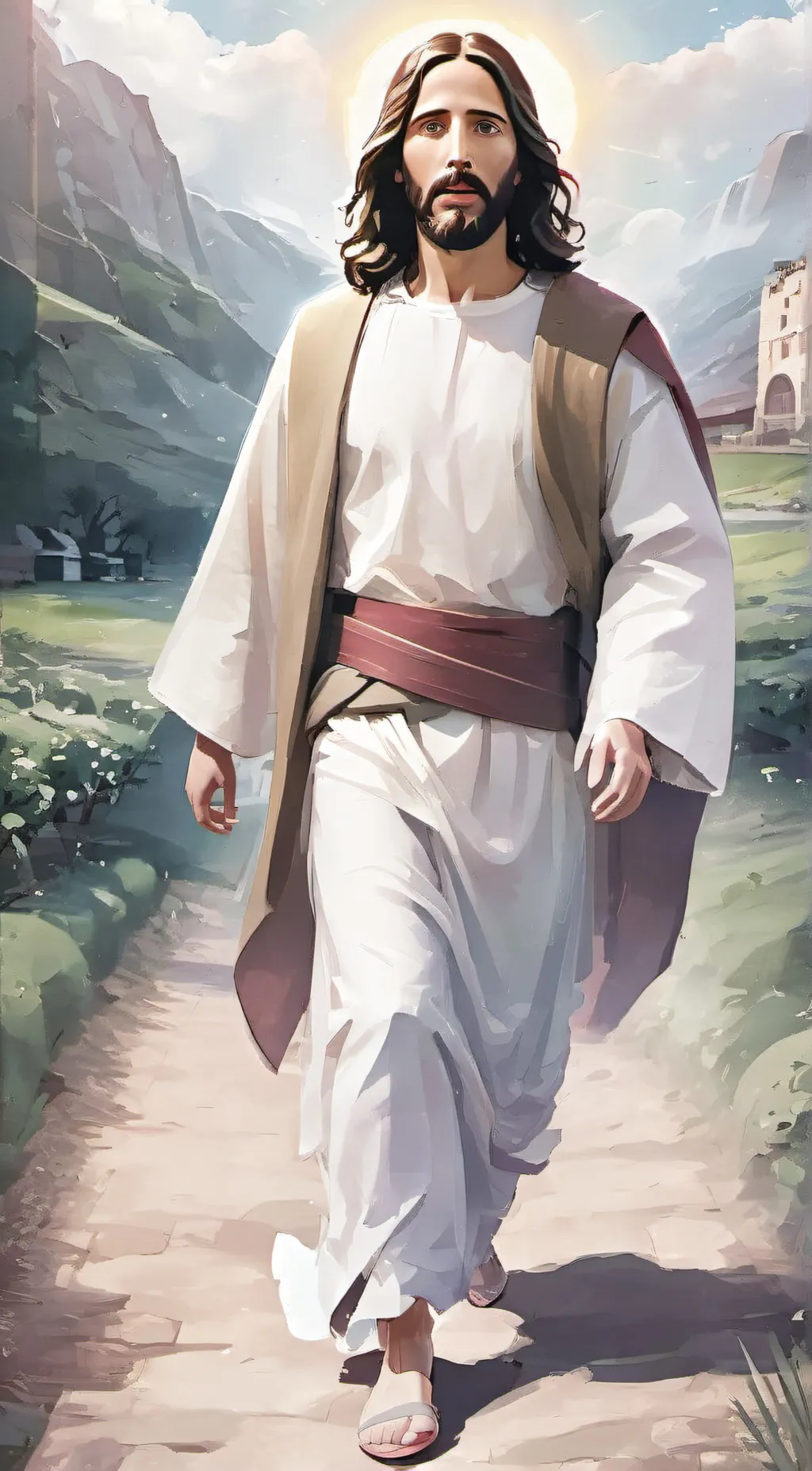 ai character: Jesus Christ  background