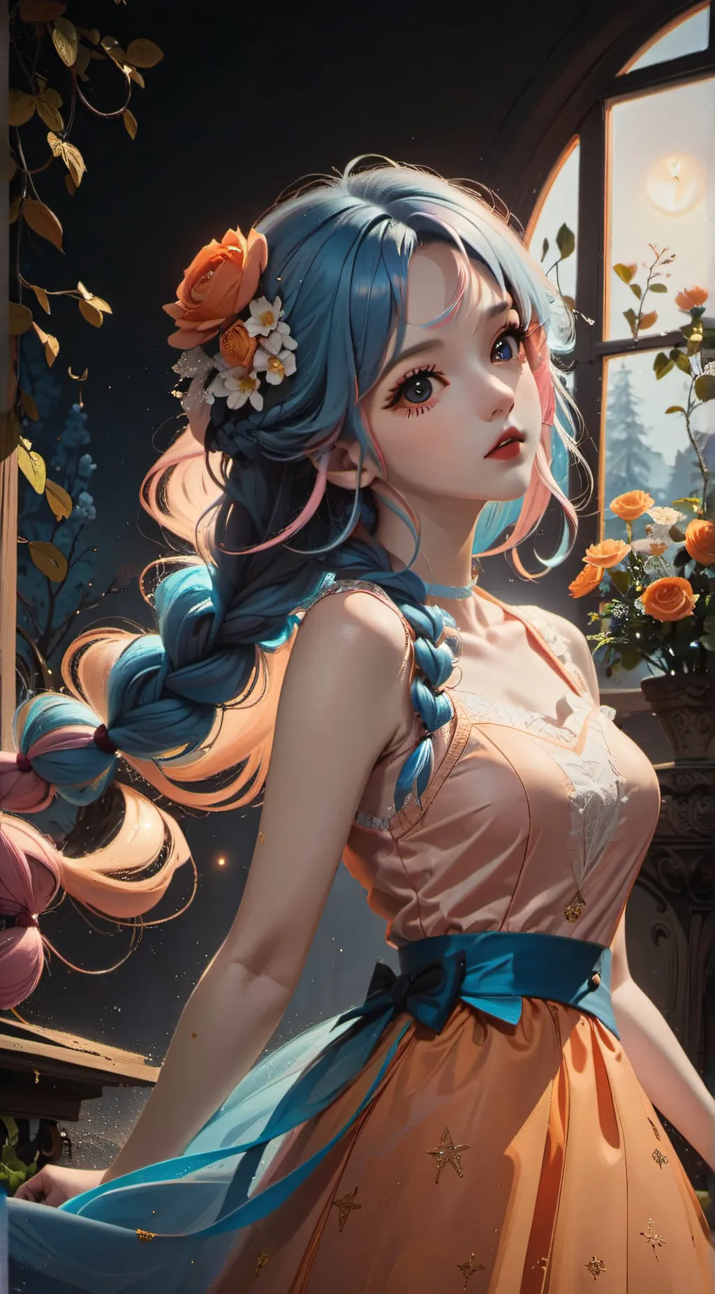ai character: blossom background