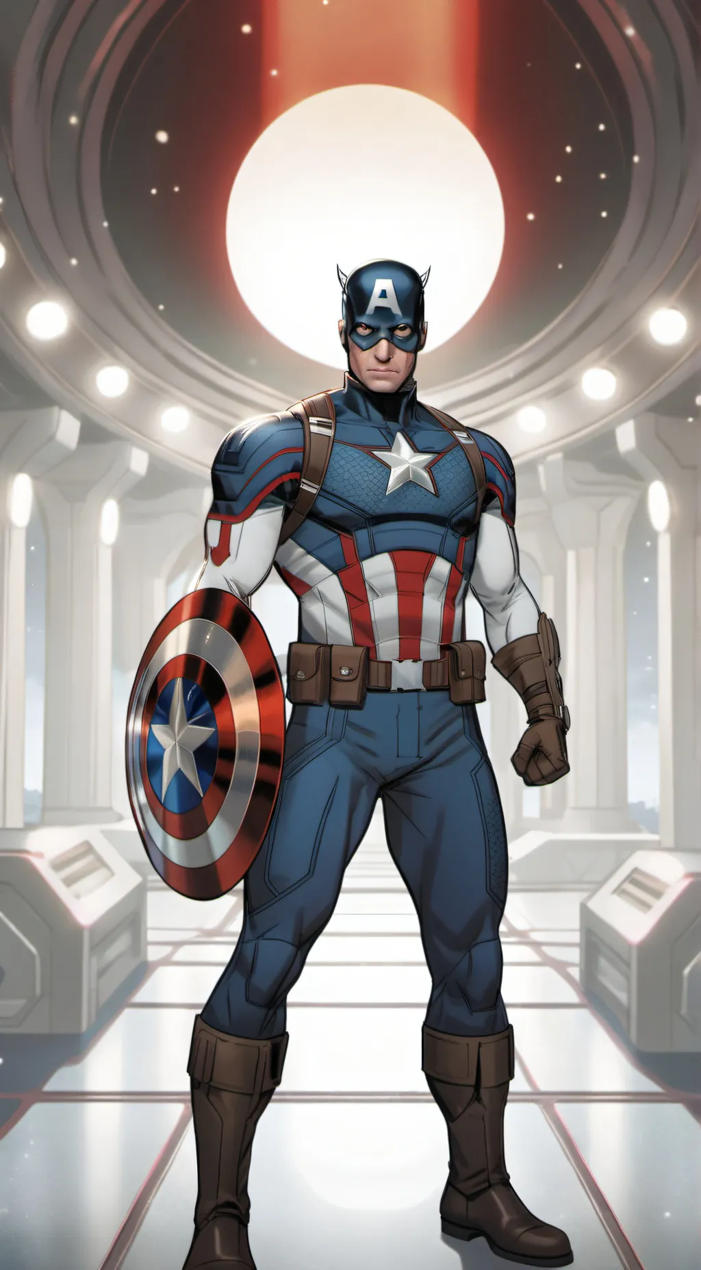 ai character: captain amercia  background