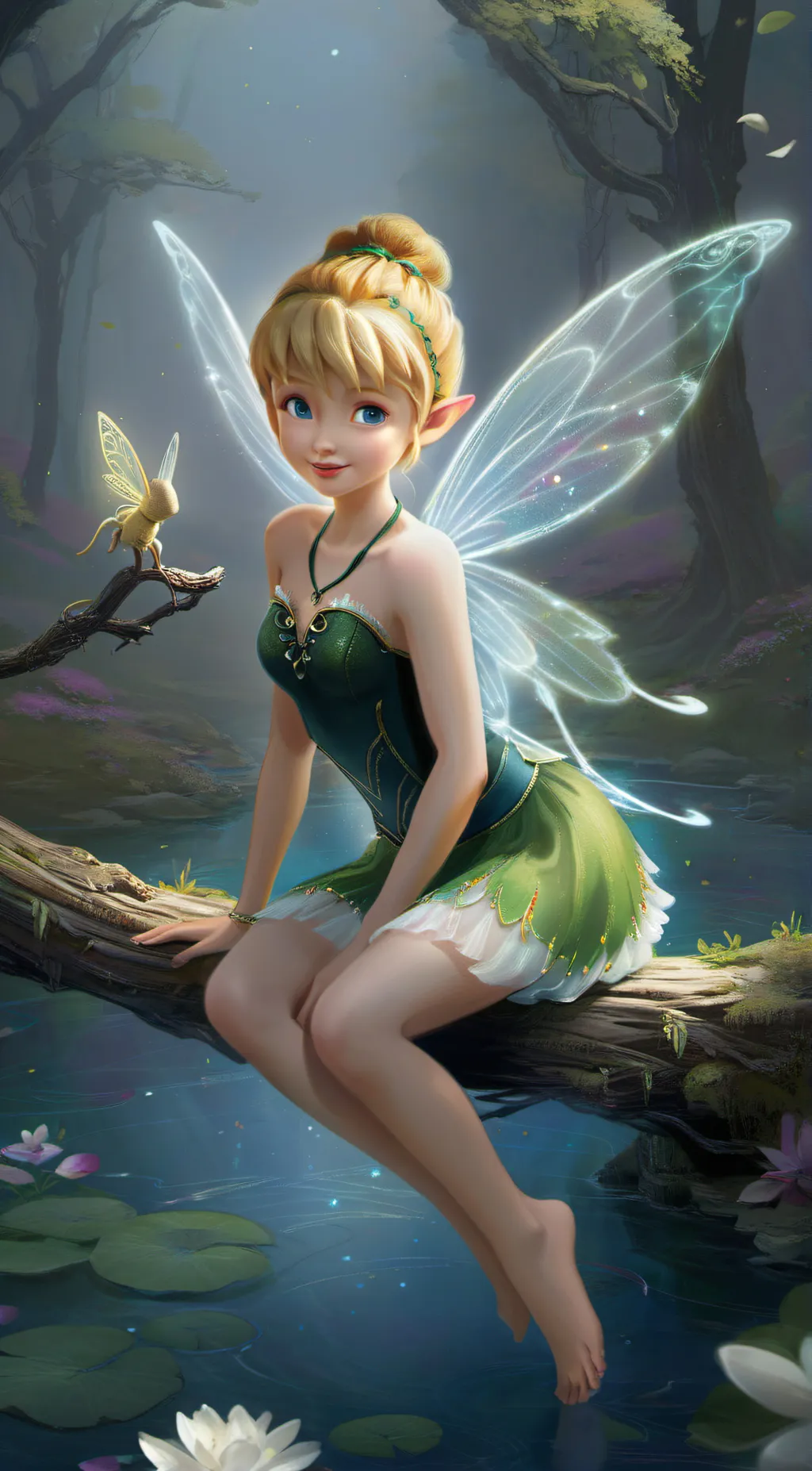 ai character: Tinkerbell  background