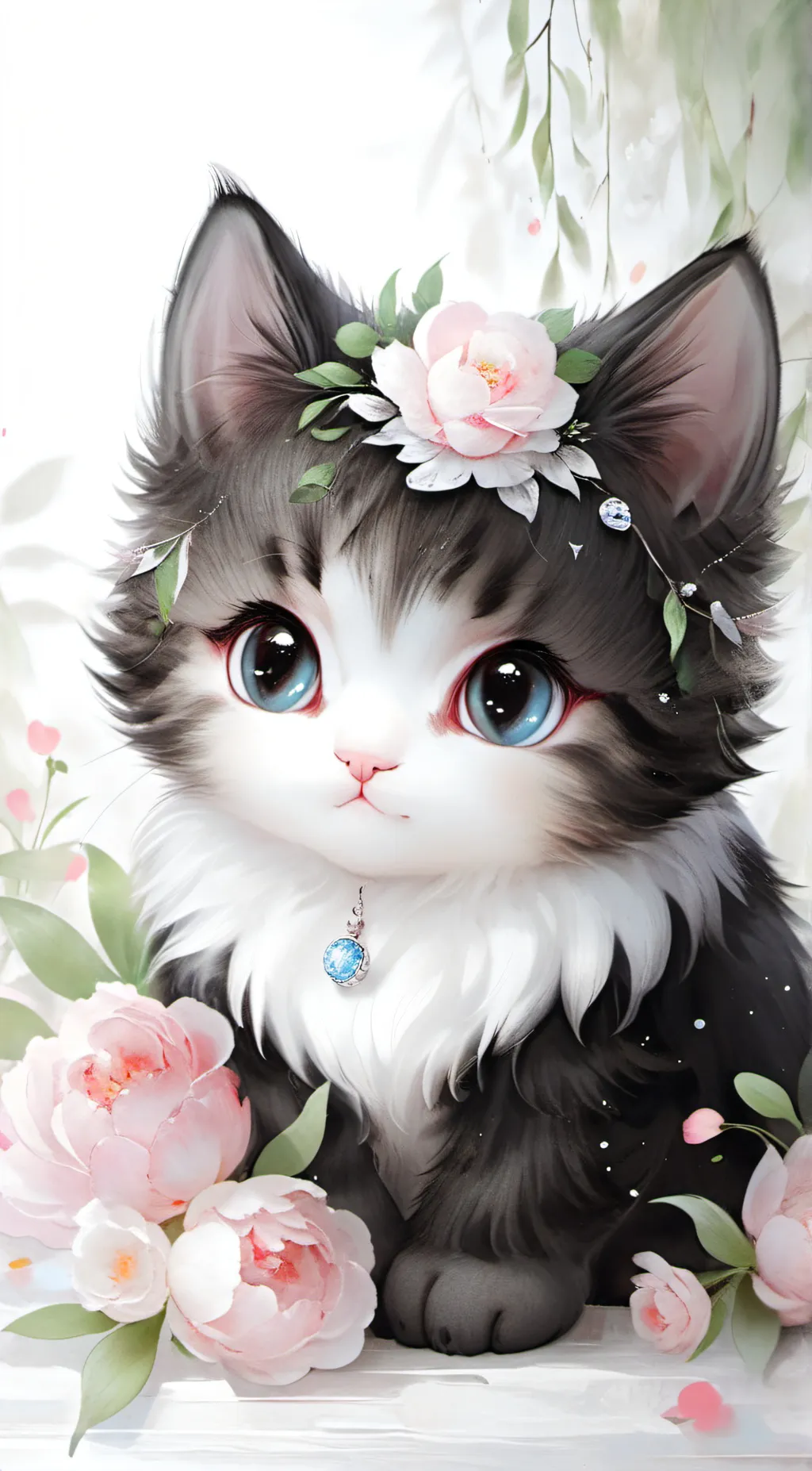 ai character: Mew anime background