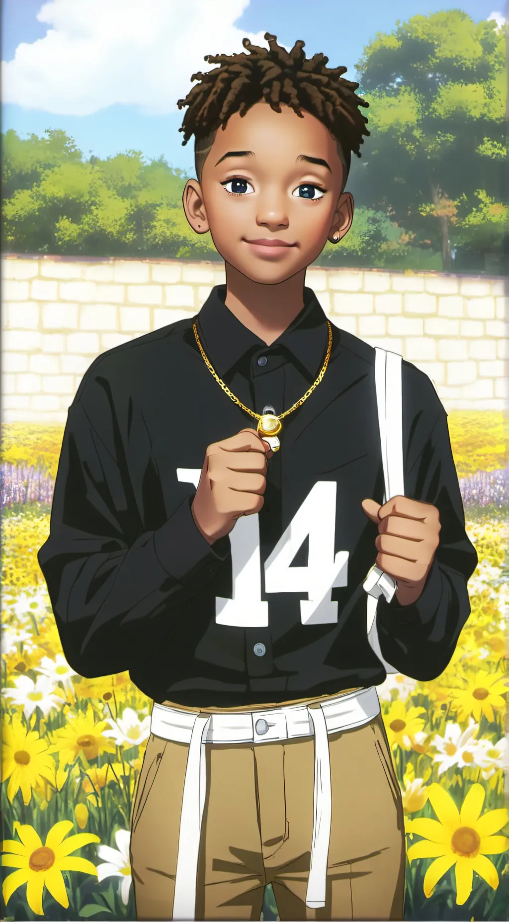 ai character: Jaden Smith  background