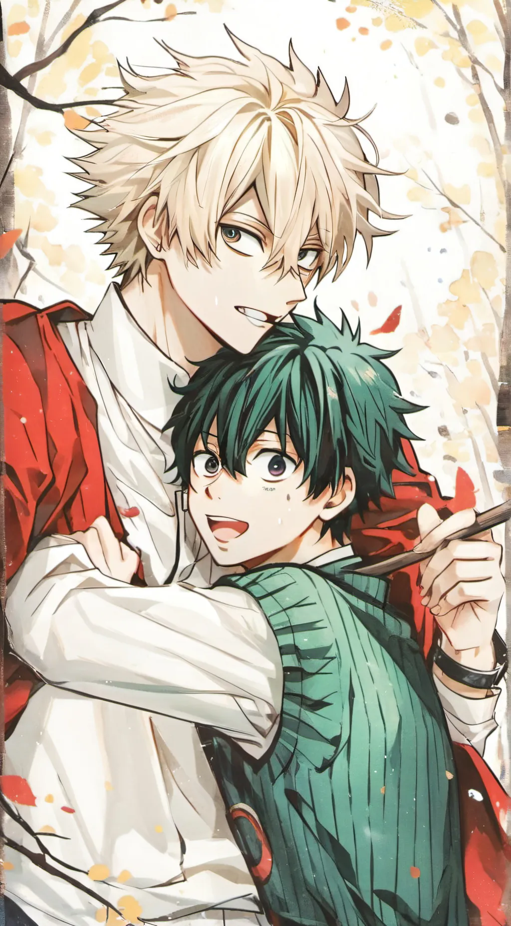 ai character: Bakugou X Deku background