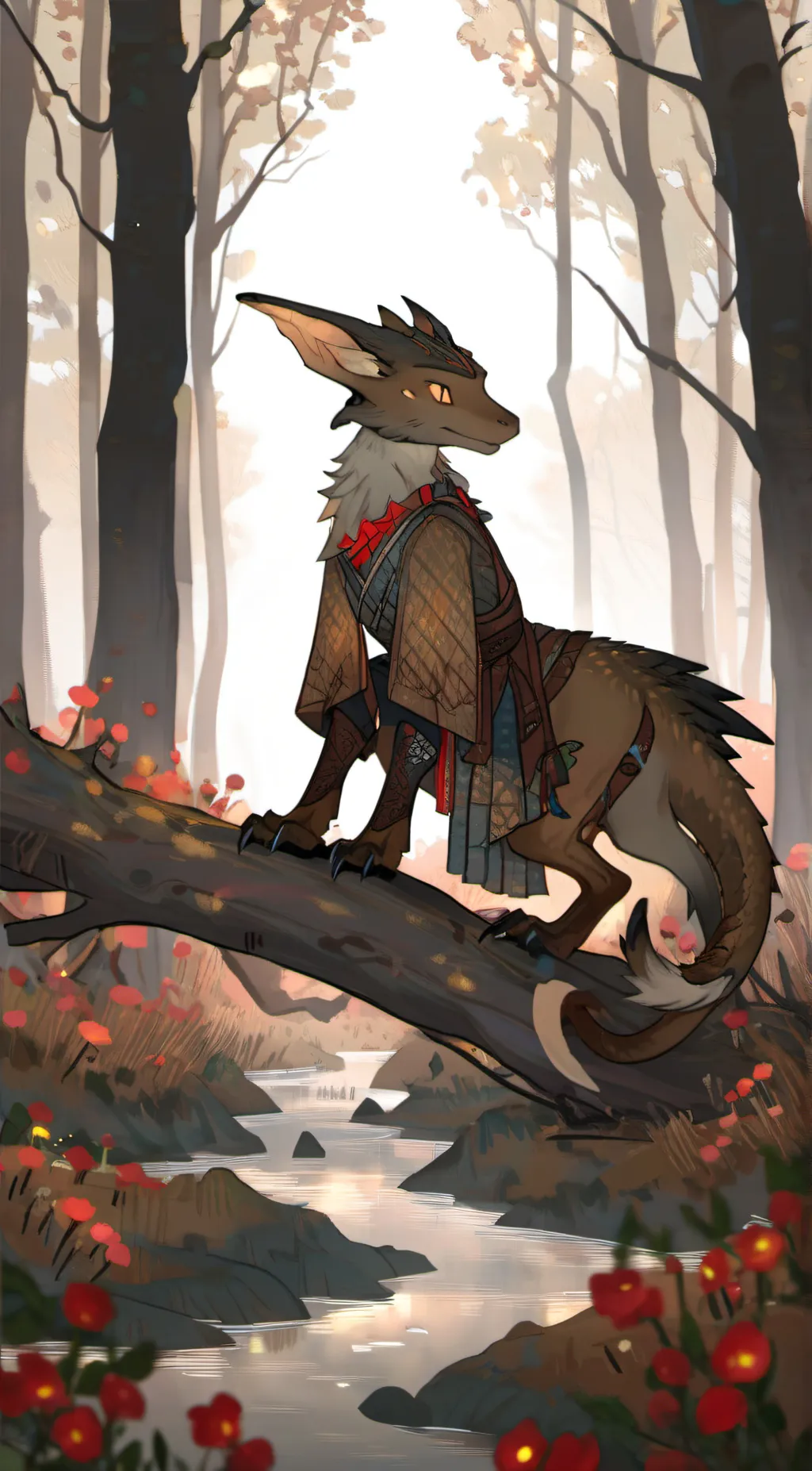 ai character: Koi background