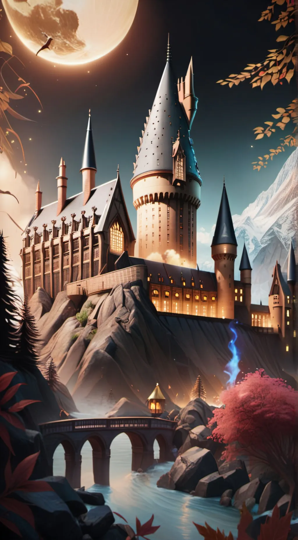 ai character: Hogwarts💘😍💋 background