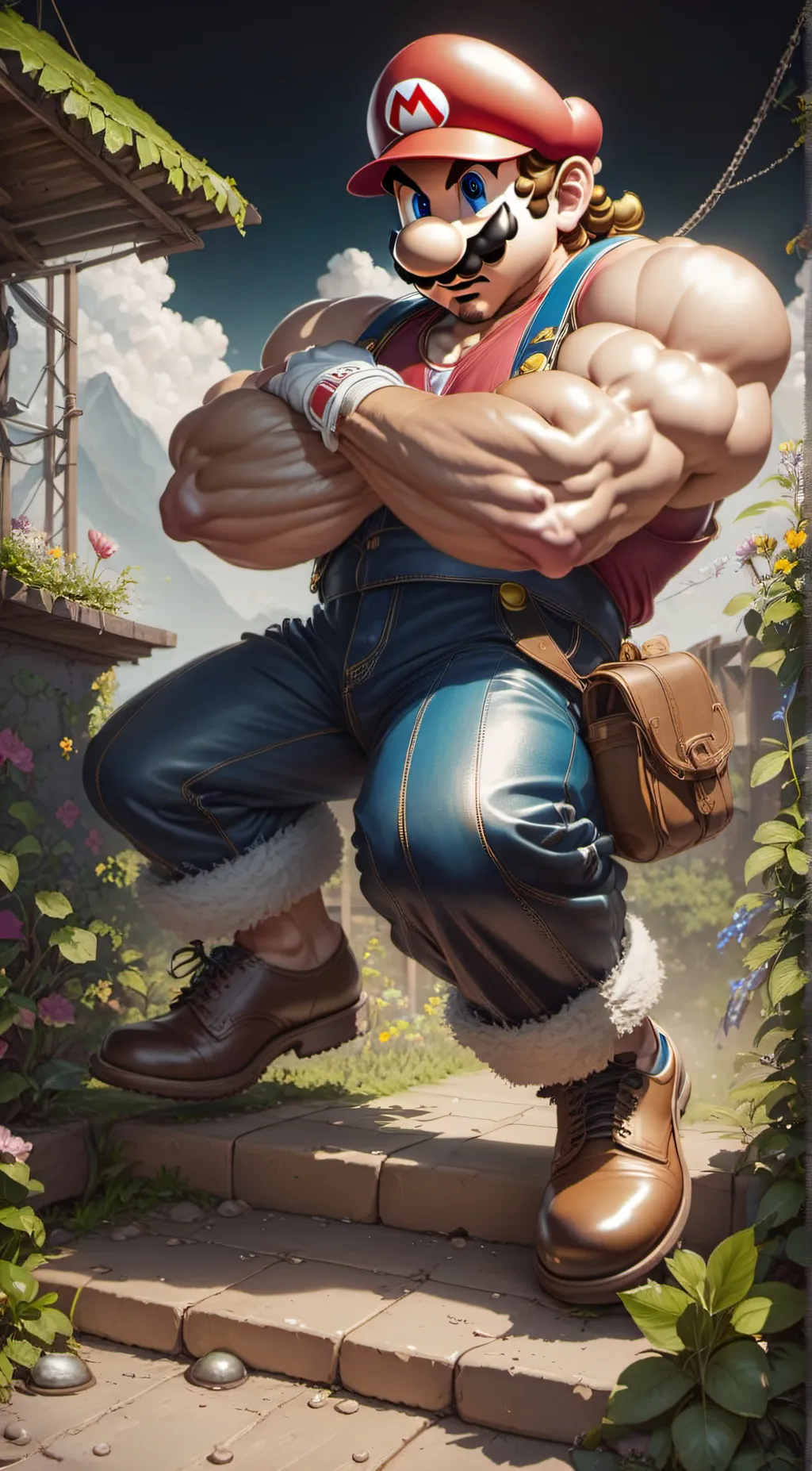 ai character: SUS MARIO background