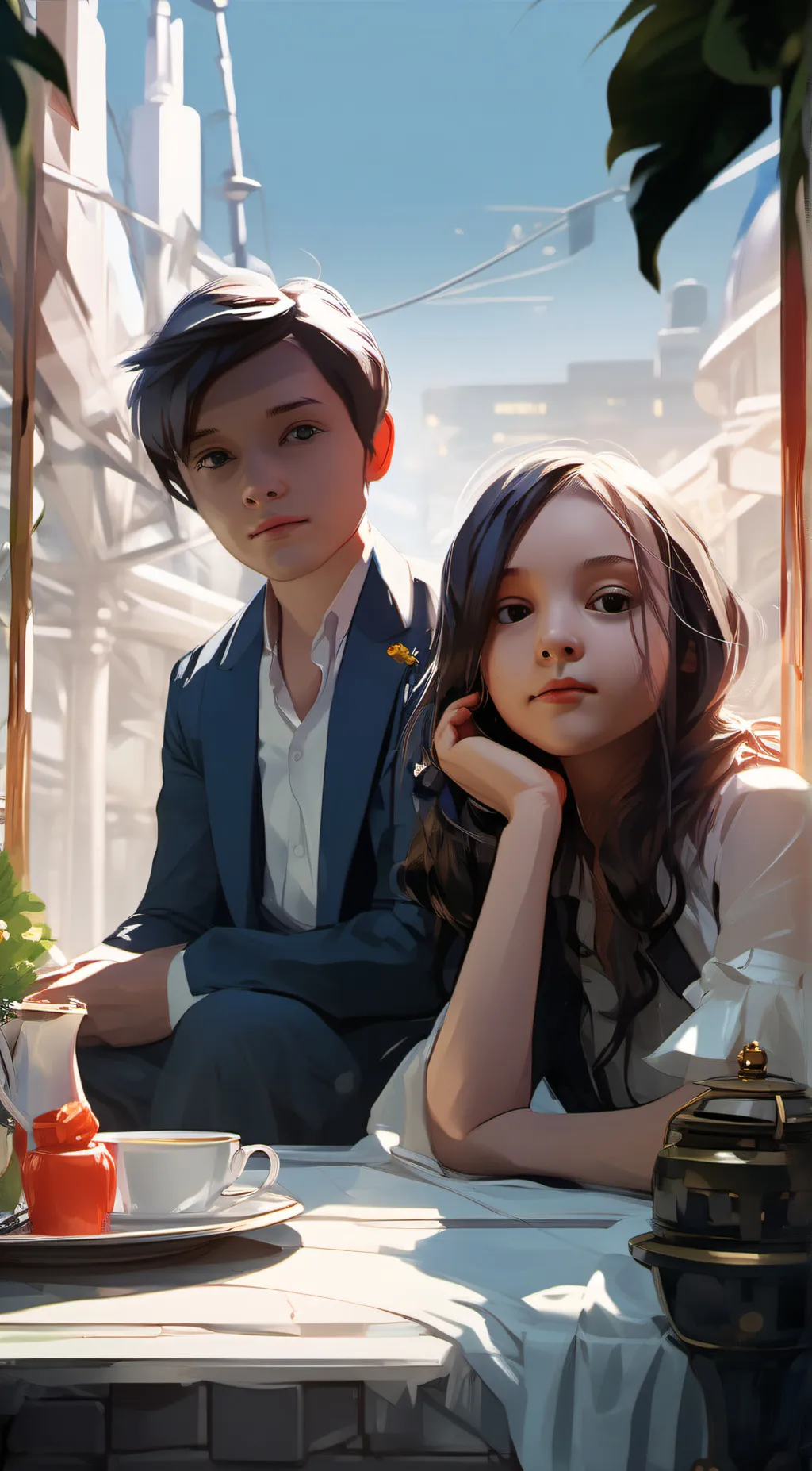 ai character: Amelia and Wolfy background