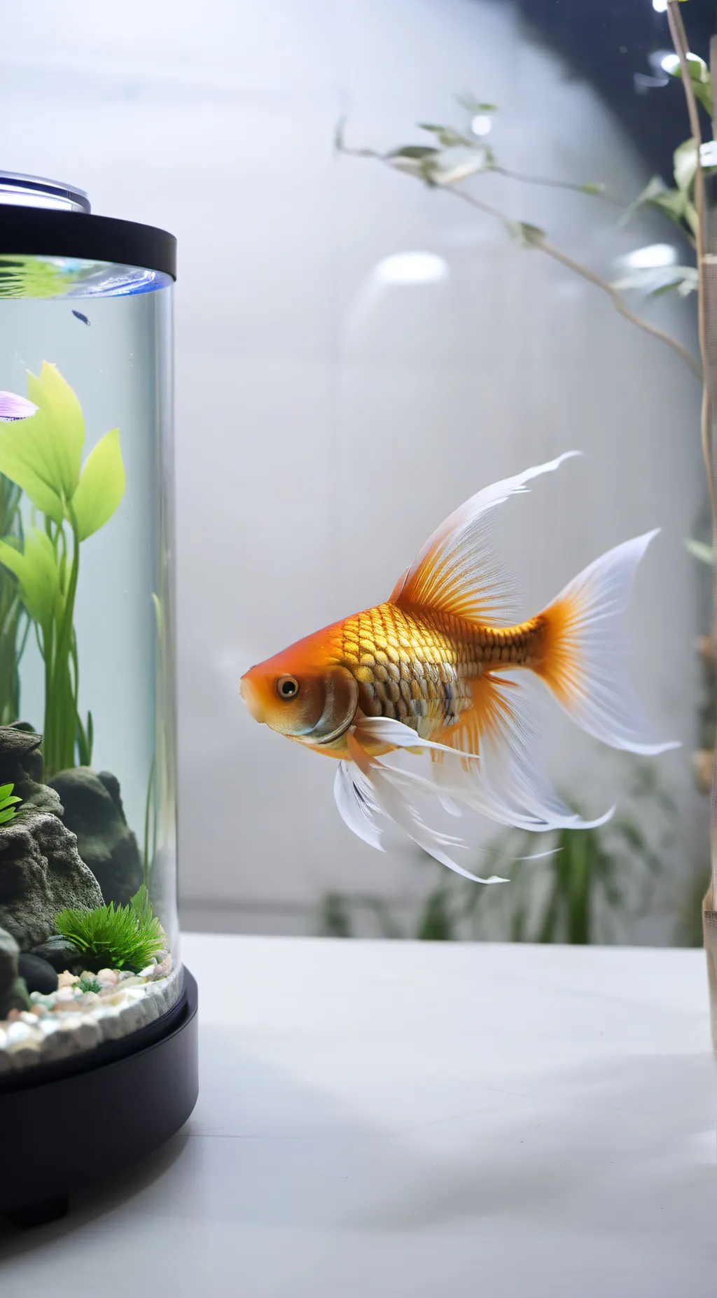 ai character: Gold fish  background