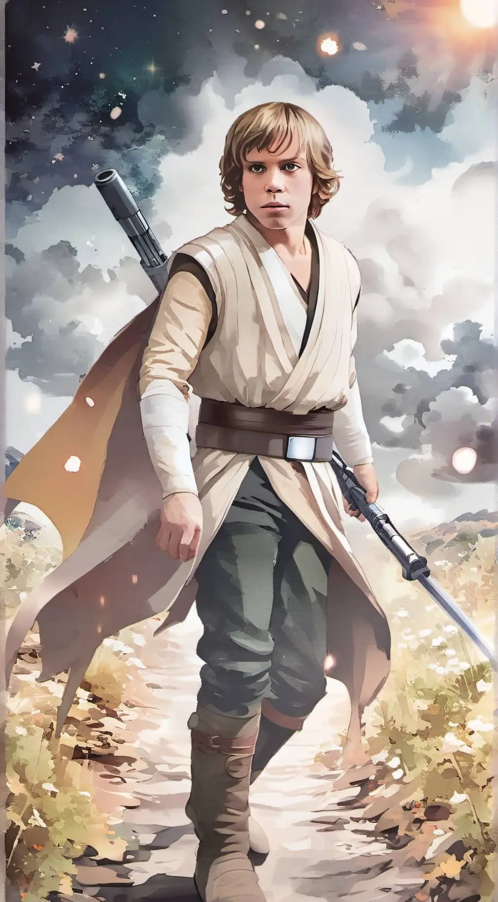 ai character: Luke Skywalker  background