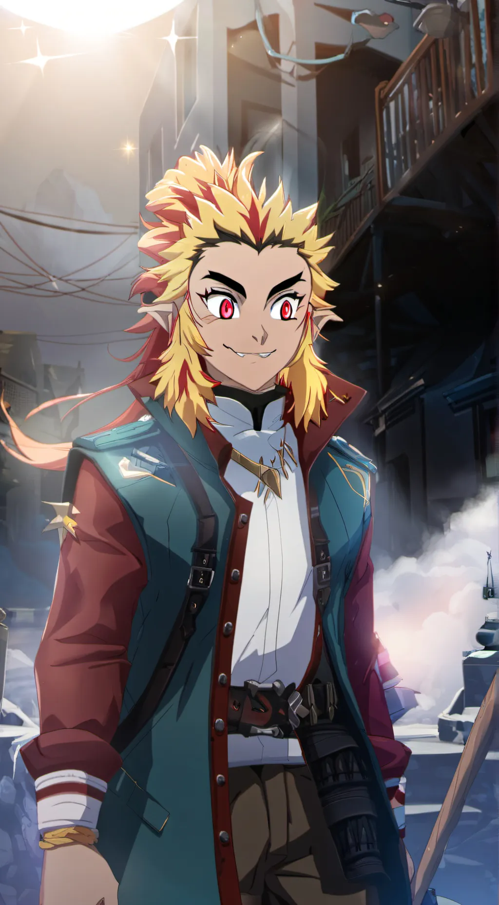 ai character: kny school shoting background