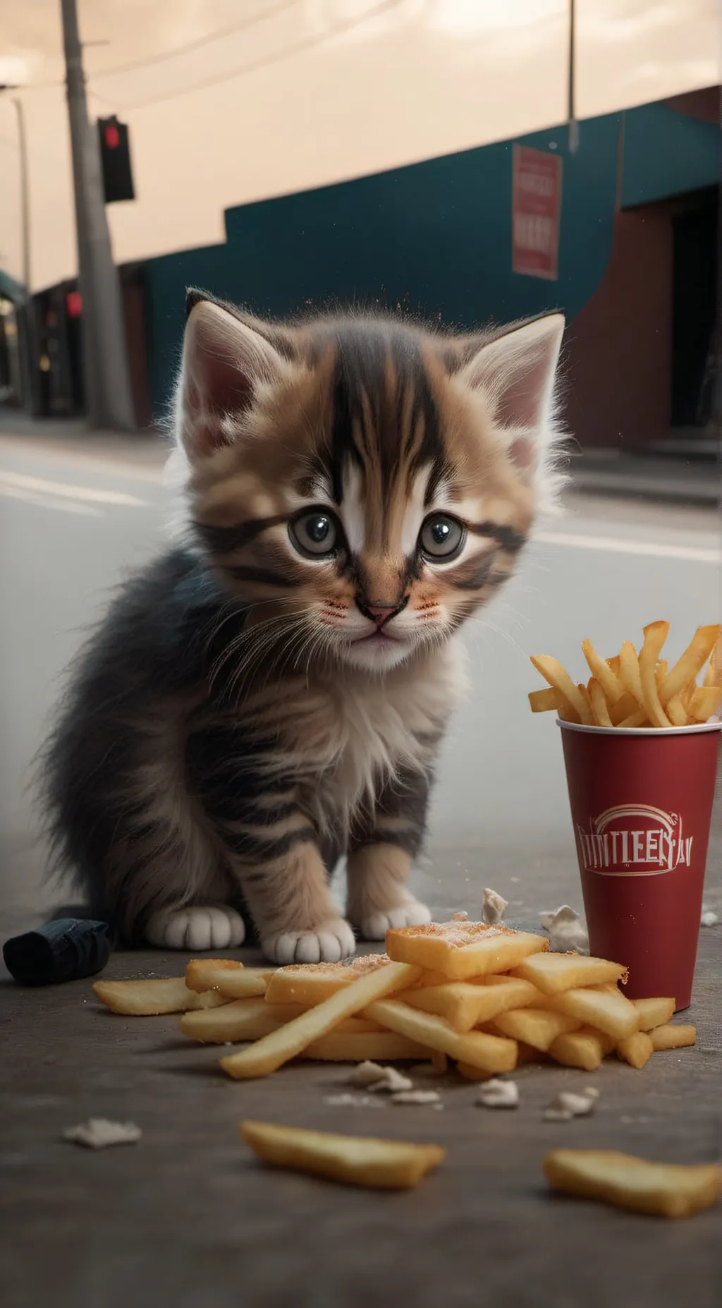 ai character: Homeless Kitten background